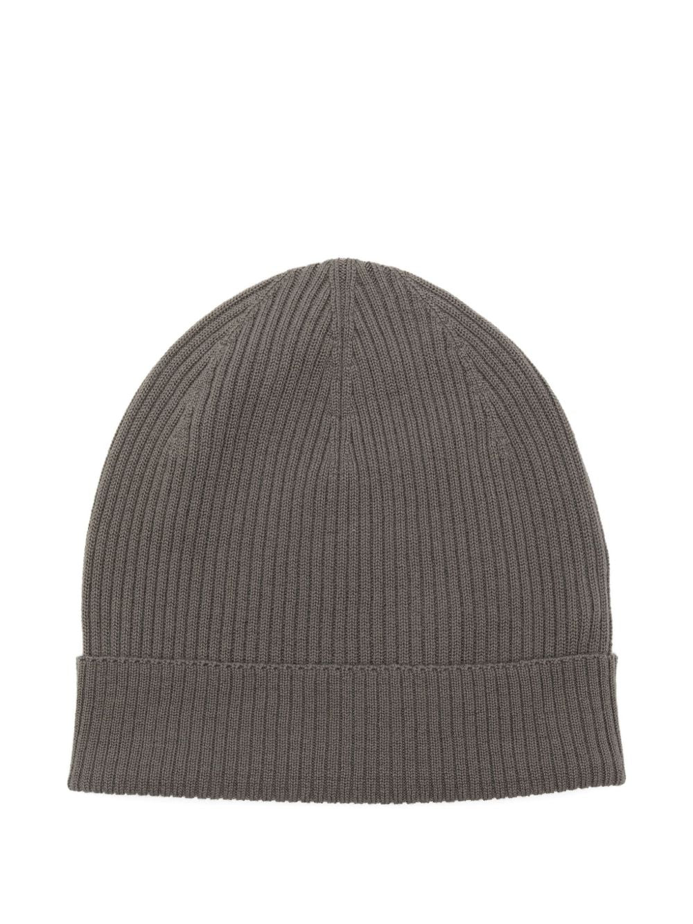 RICK OWENS Ribbed Wool Beanie with Turn-Up Brim