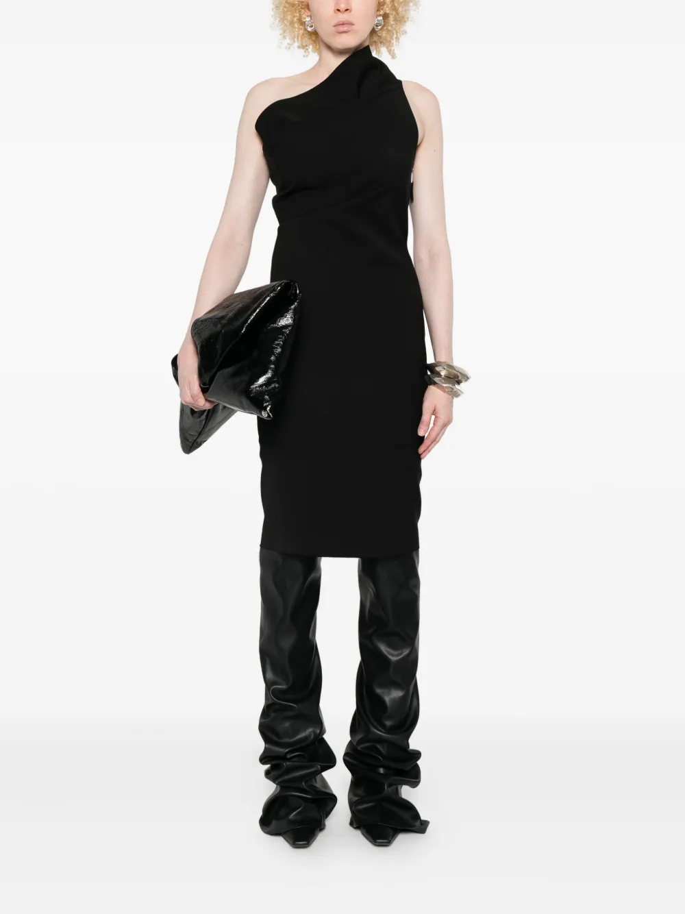 RICK OWENS One-Shoulder Mini Dress