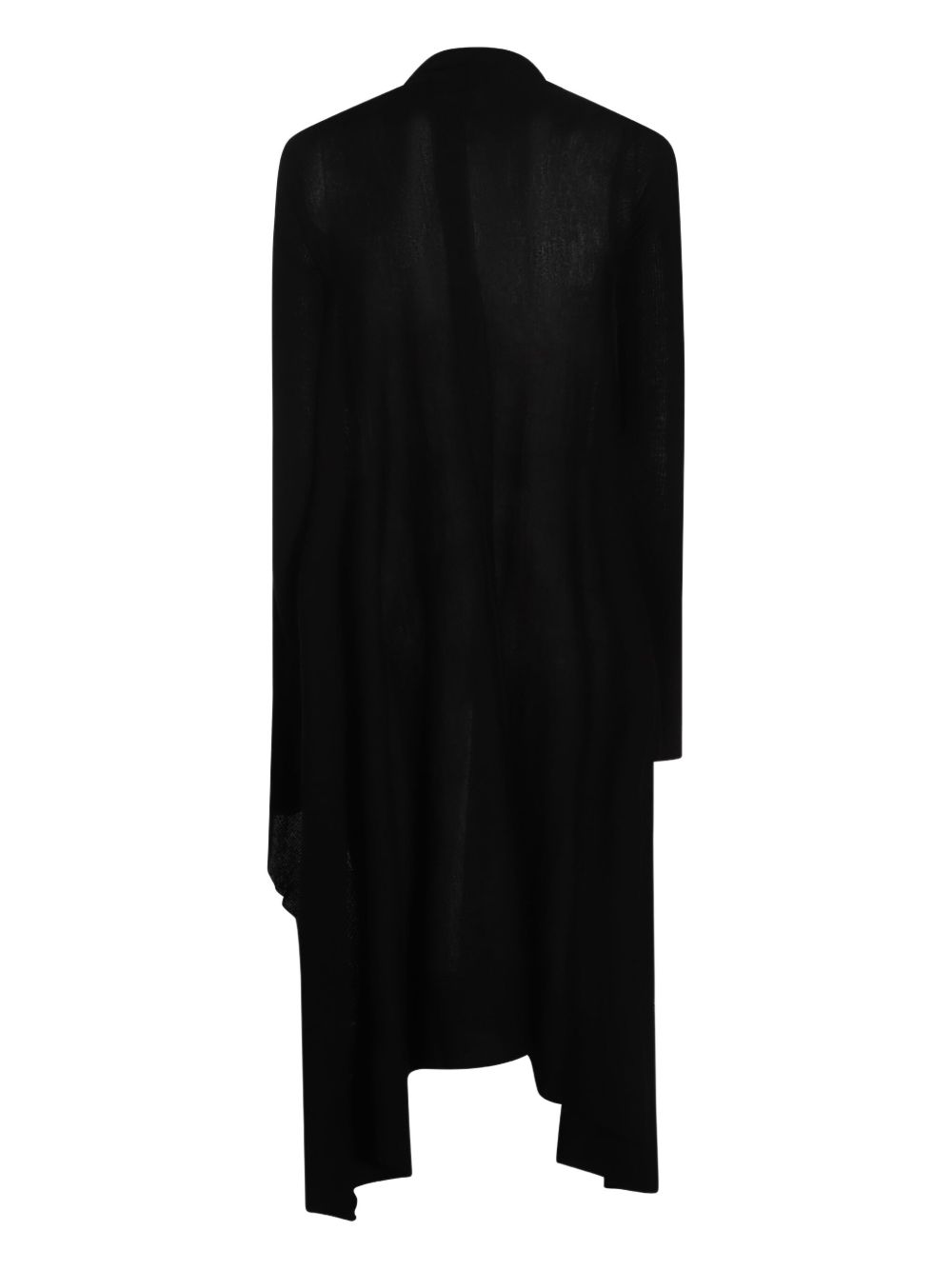 RICK OWENS Long Knit Cardigan with Asymmetric Hem for Women