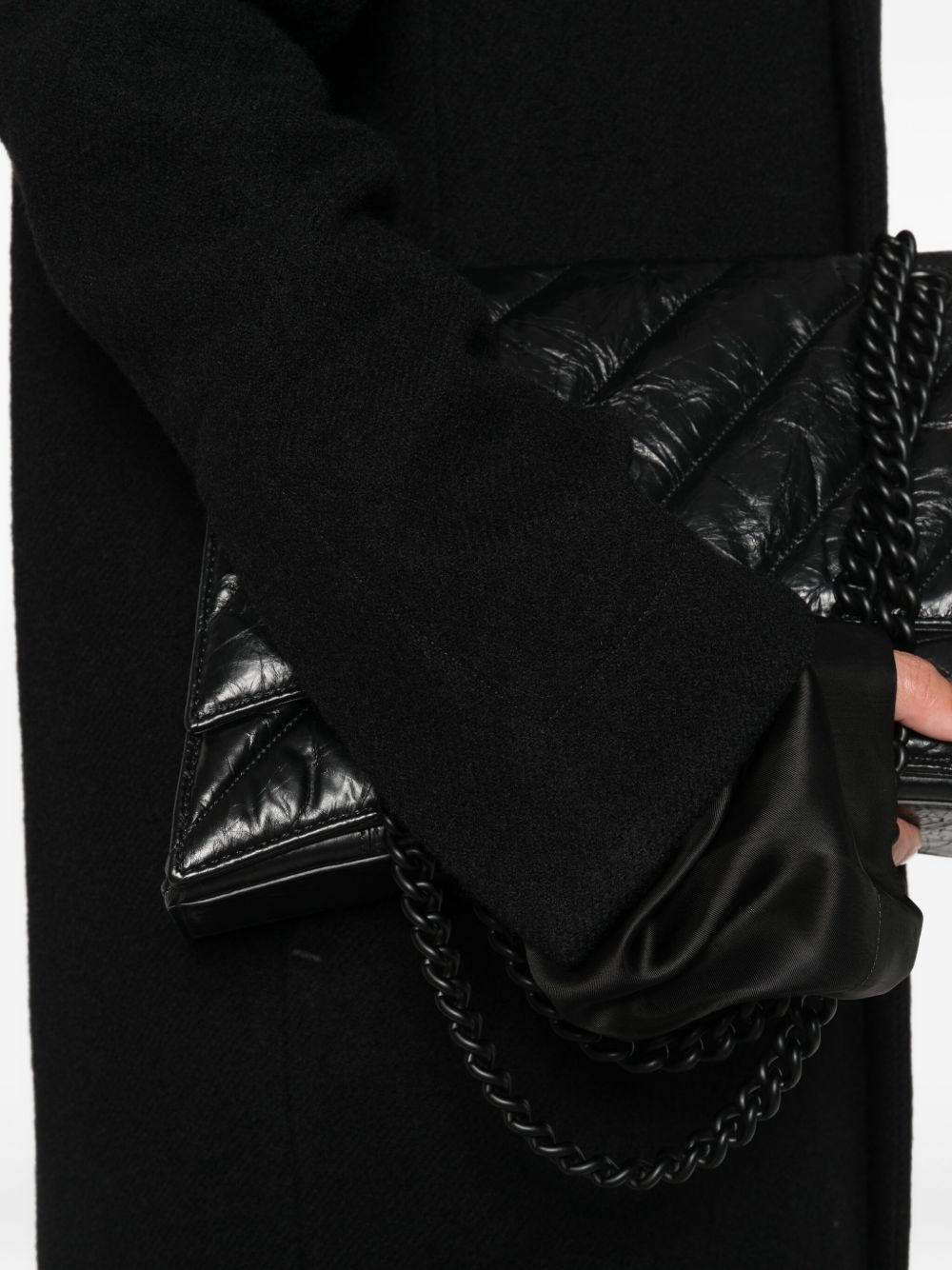 RICK OWENS Stylish Women's Wool Overlap Seam Coat