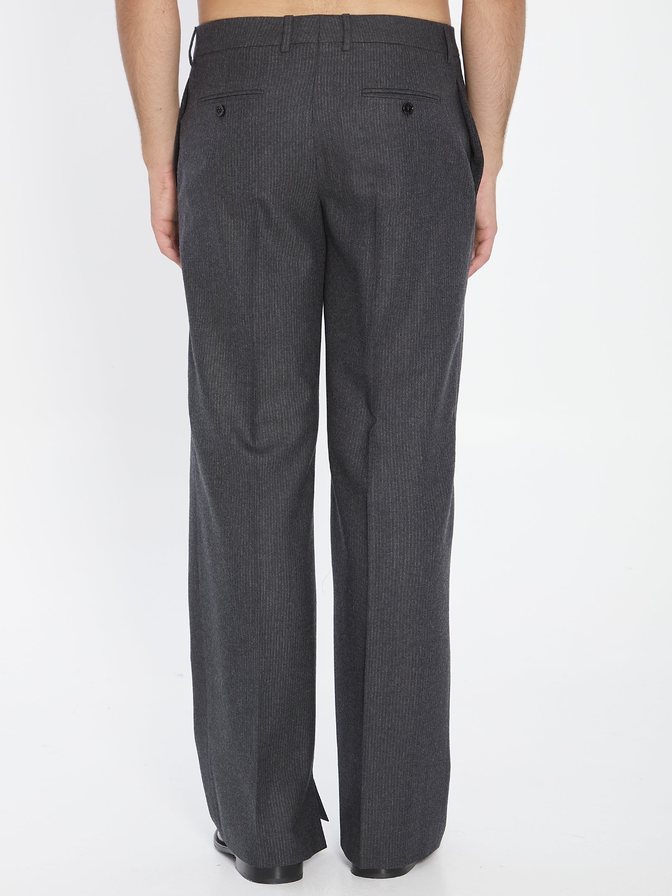 CELINE Striped Flannel Trousers for Men - Size 48