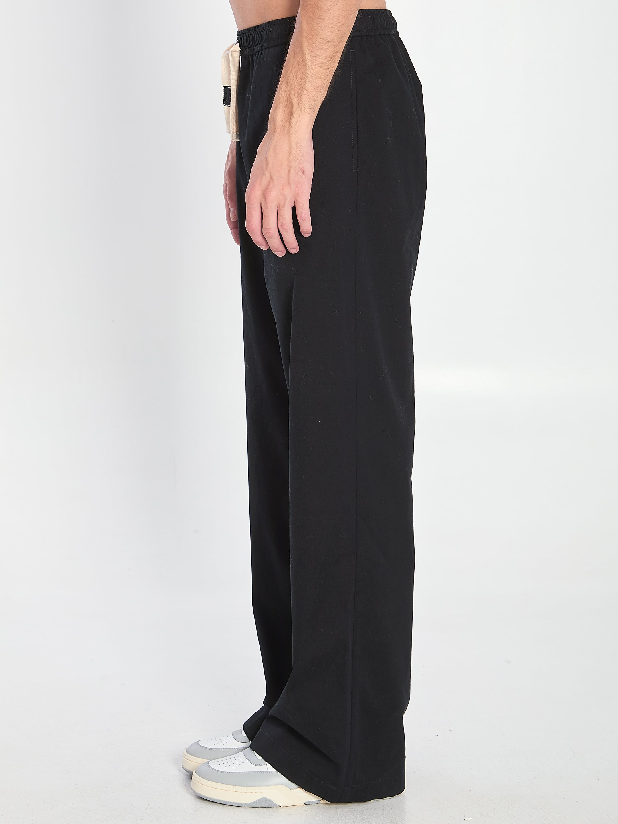CELINE Cotton Loose-Fitting Trousers with Drawstring Waist