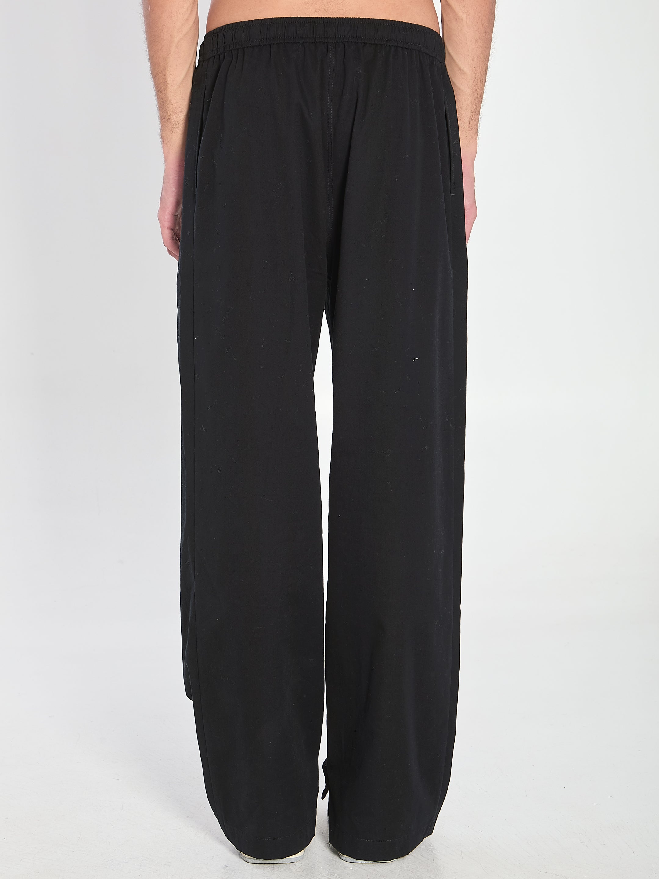 CELINE Cotton Loose-Fitting Trousers with Drawstring Waist