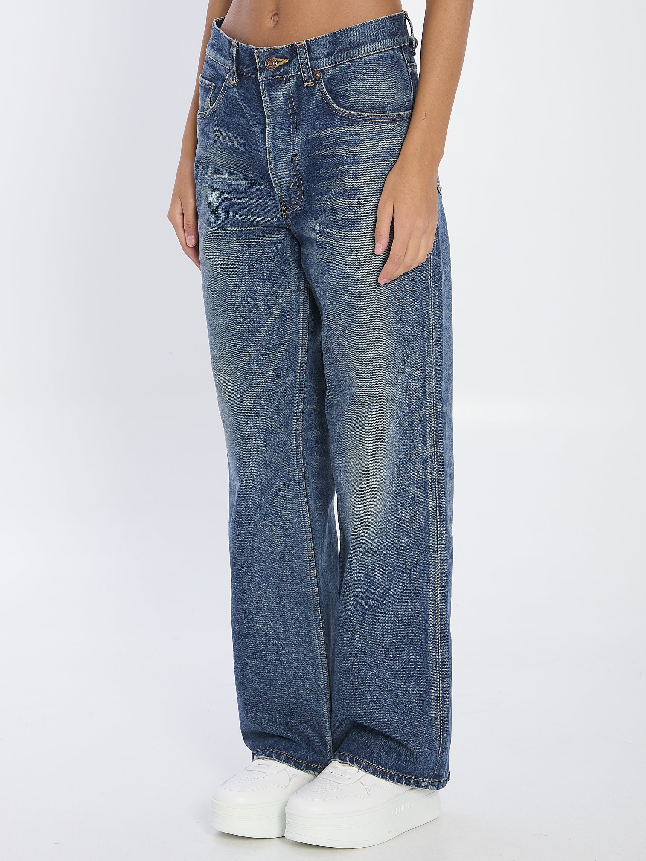 CELINE High Waist Wide-Leg Jeans - Size 26 US