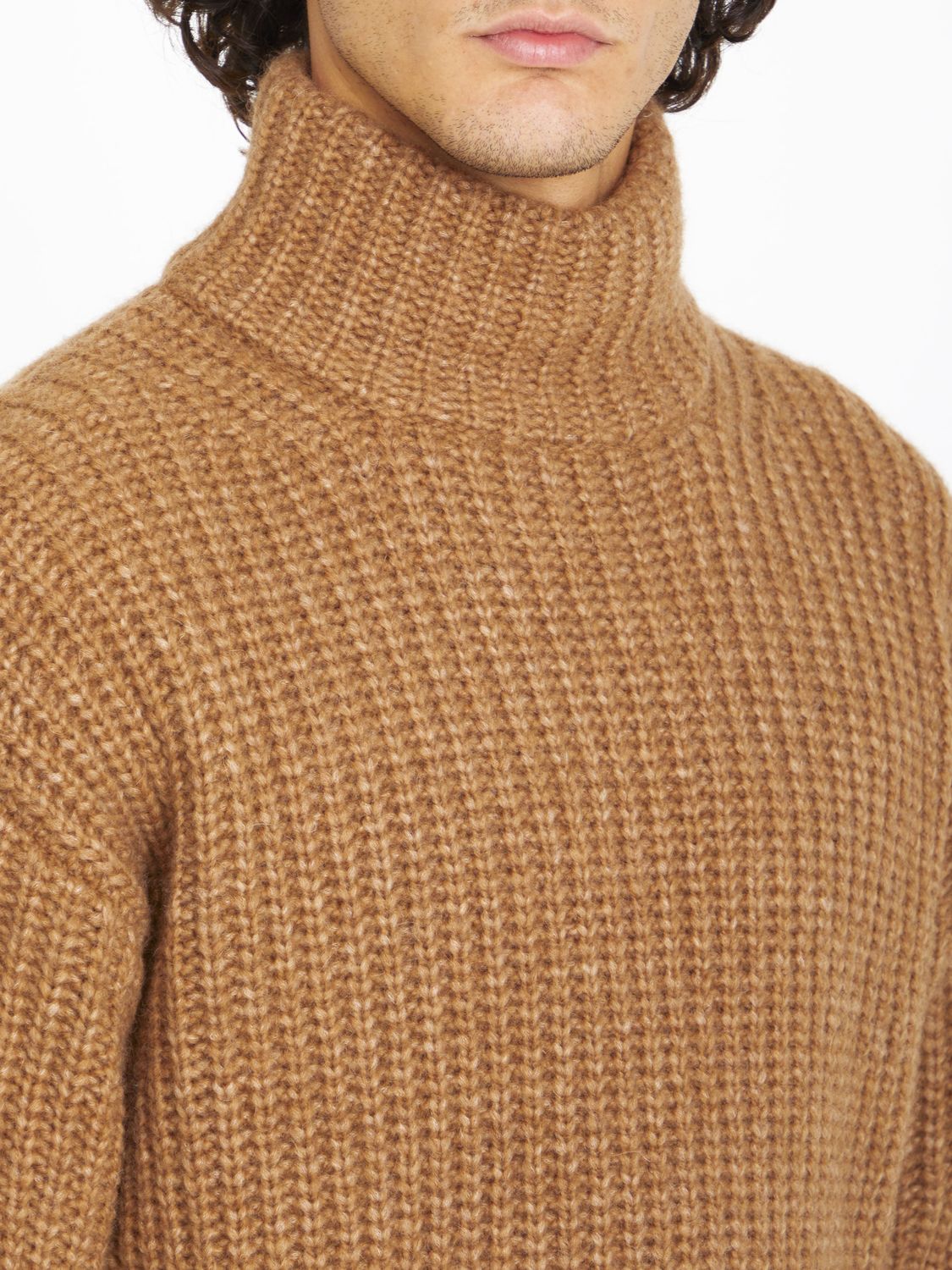 ROBERTO COLLINA High-Neck Alpaca Blend Jumper - Regular Fit