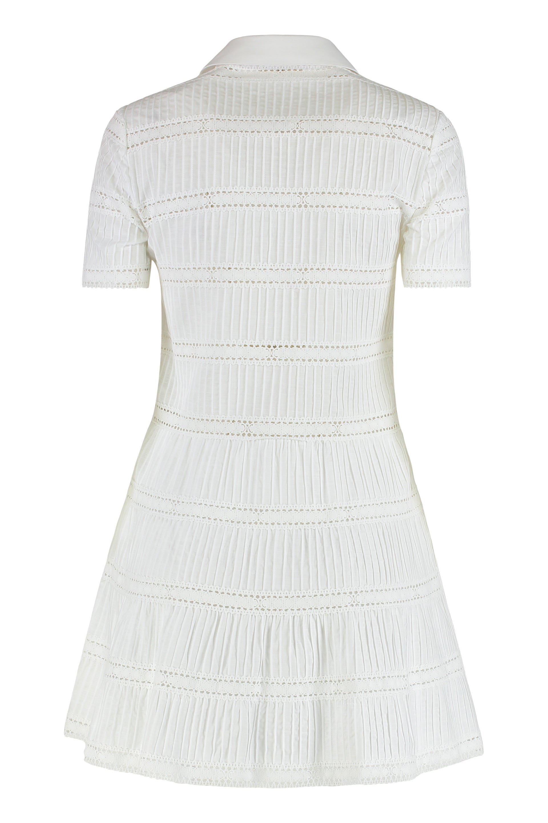 CELINE Trapeze Dress with Embroidered Trim