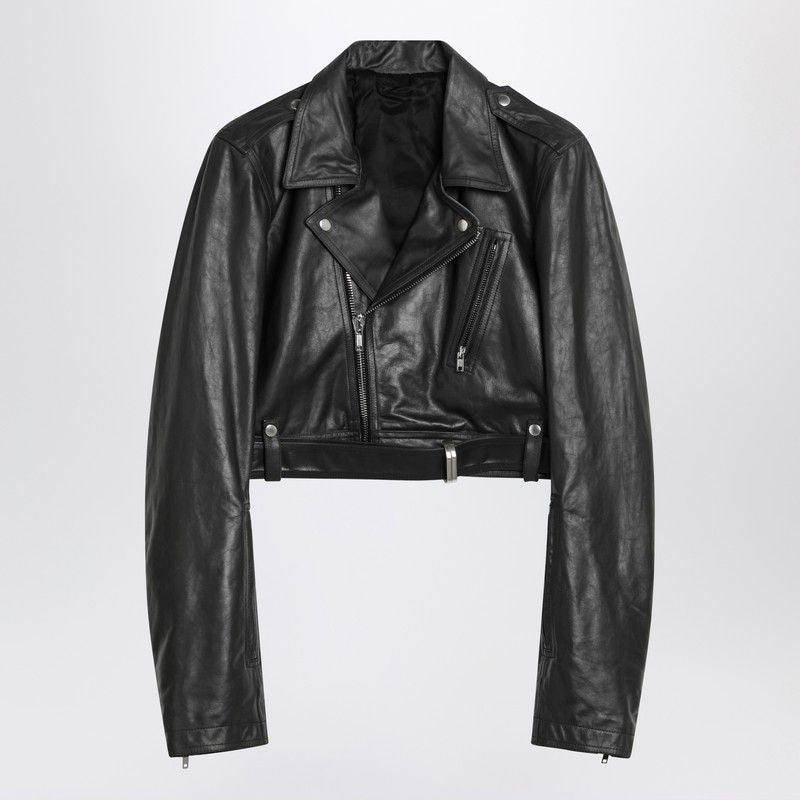 RICK OWENS Cropped Biker Leather Jacket