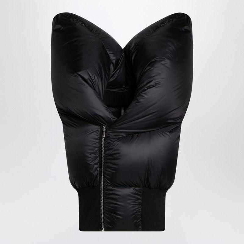 RICK OWENS Padded Waistcoat with High Collar & Ribbed Hem