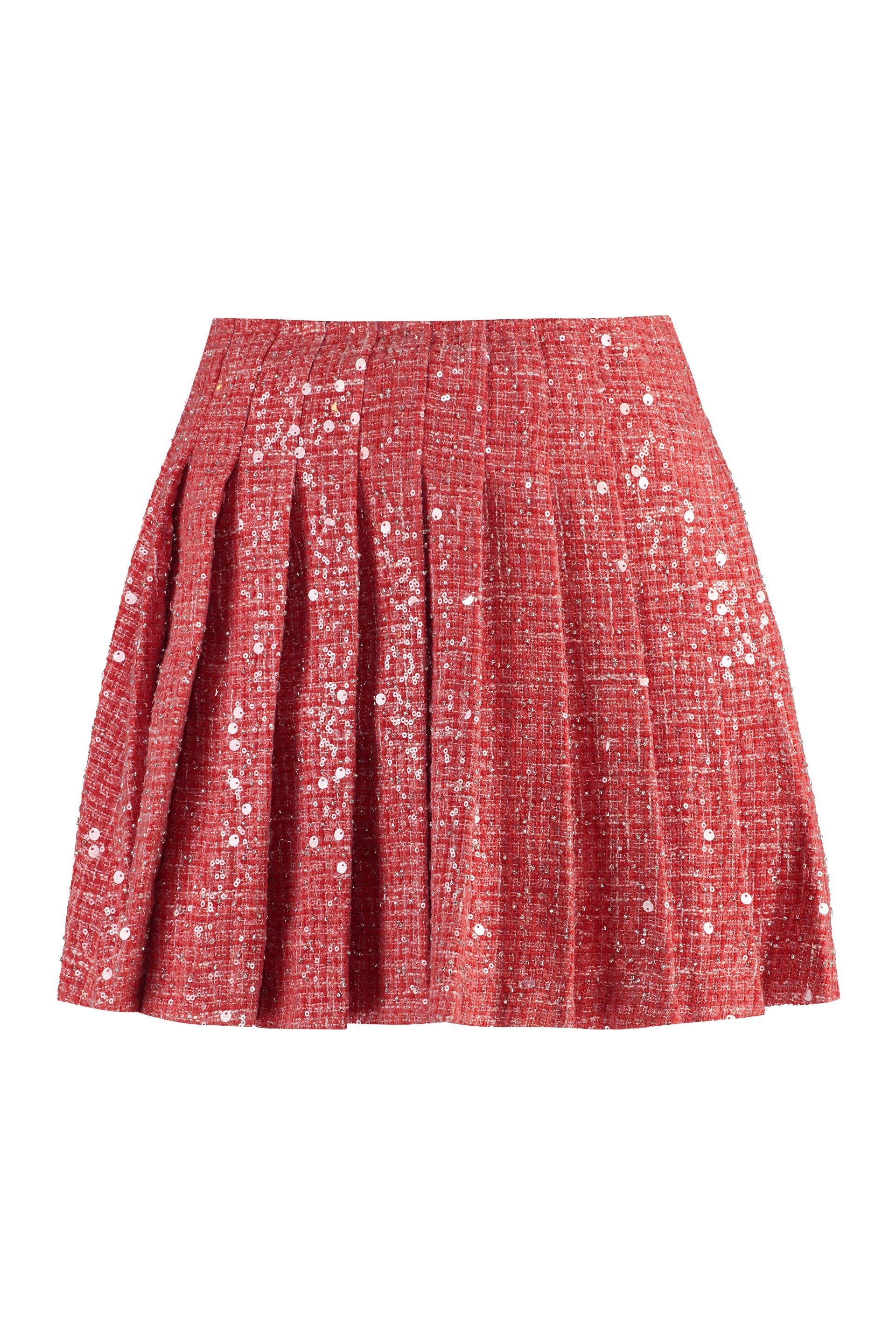 SELF-PORTRAIT Pleated Mini Skirt with Sequin Embellishments