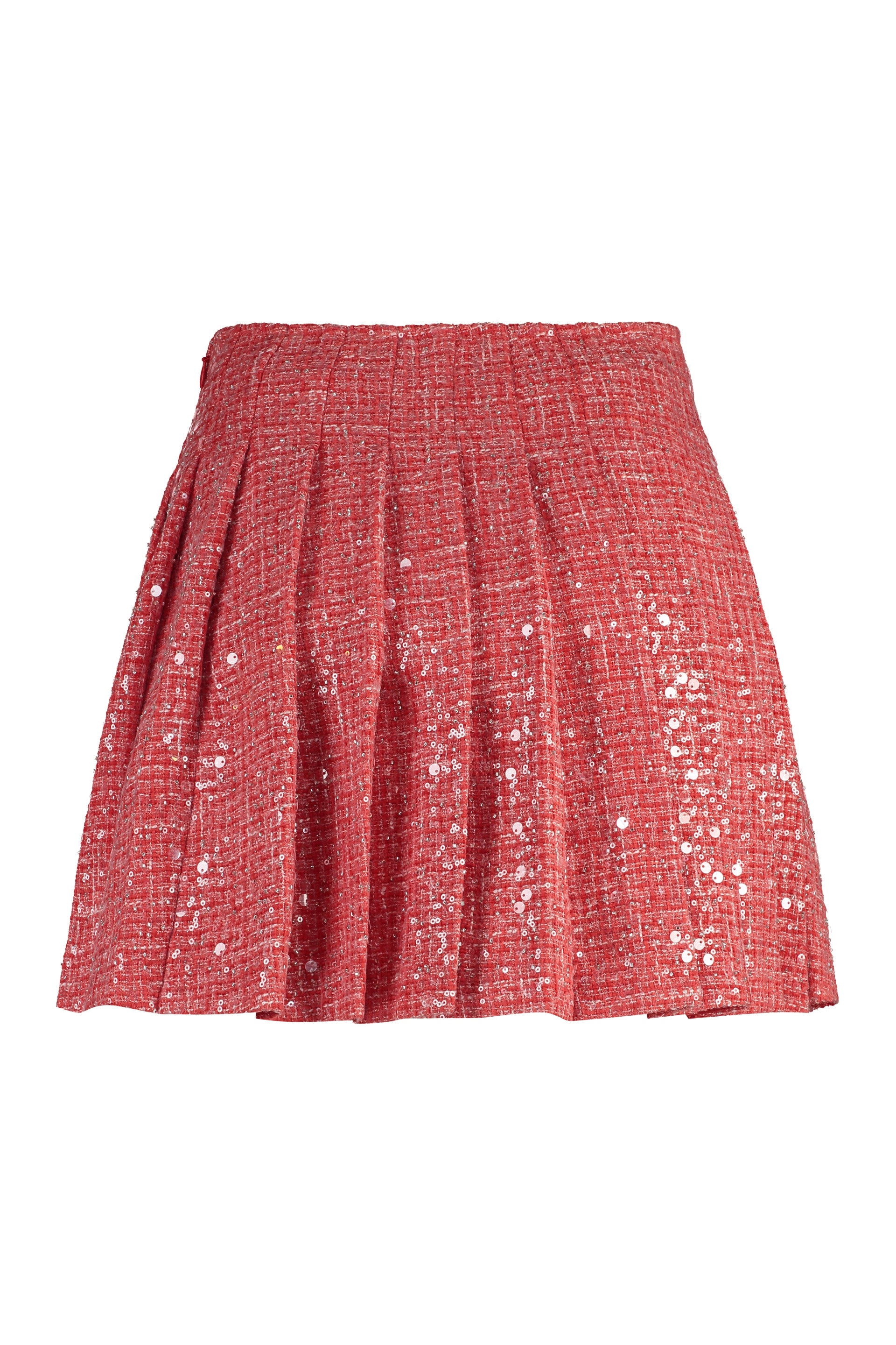 SELF-PORTRAIT Pleated Mini Skirt with Sequin Embellishments