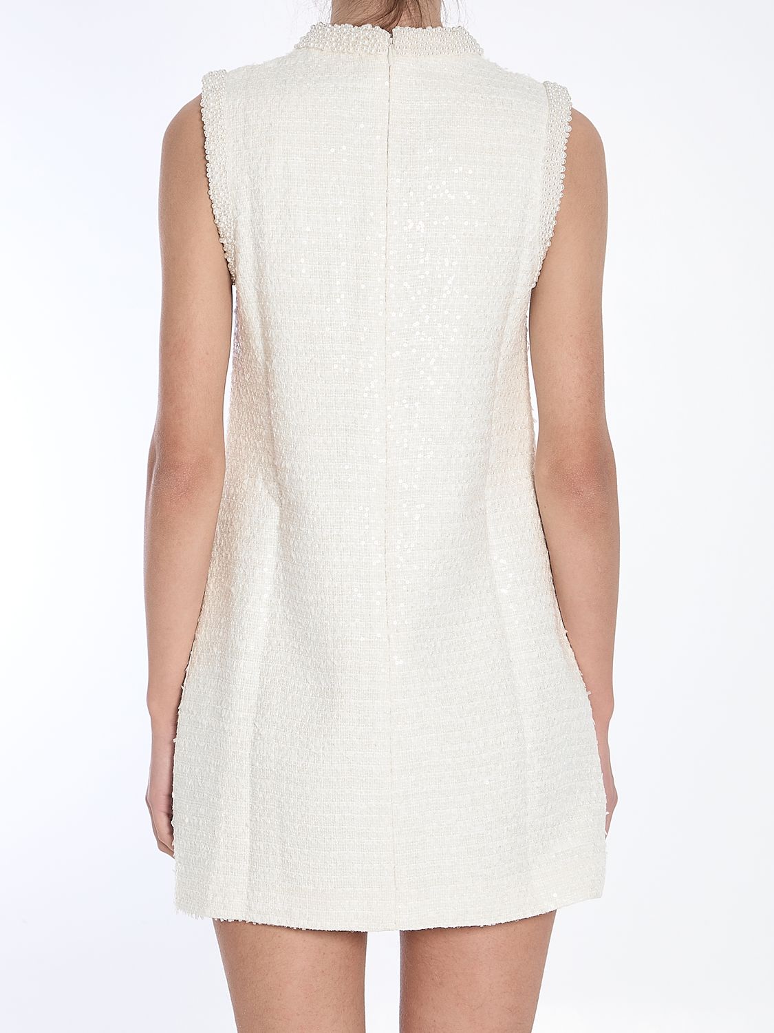 SELF-PORTRAIT Chic Boucle Loop Mini Dress with Pearls - Size 6