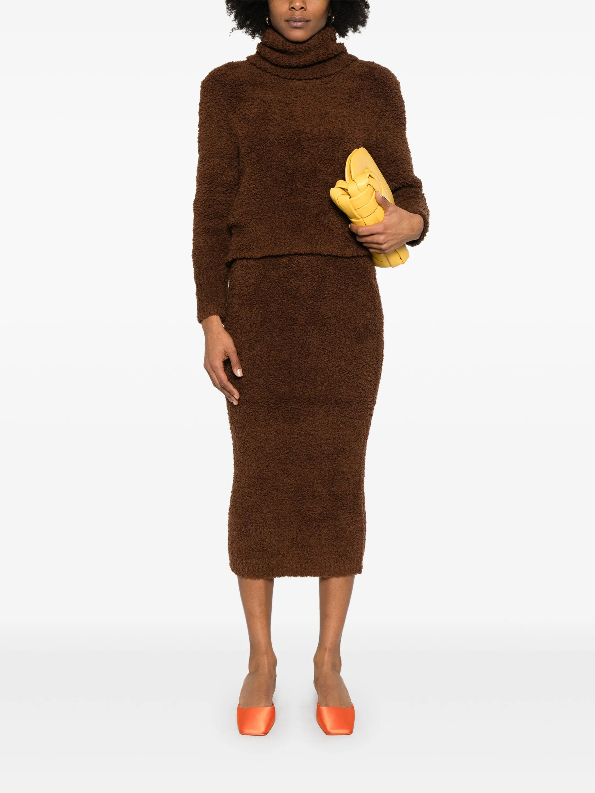 SELF-PORTRAIT Soft Knit Sweater with High Collar - Size S