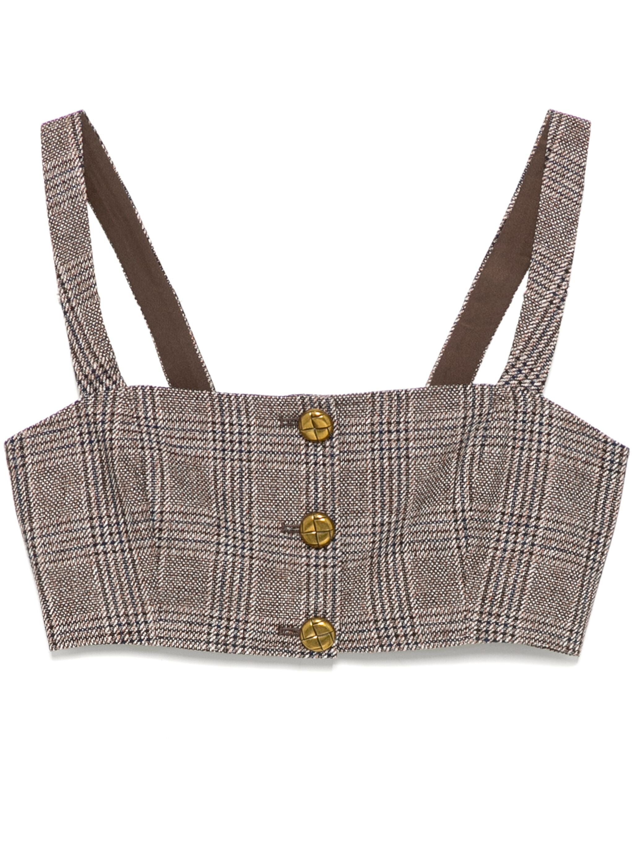 SELF-PORTRAIT Check Crop Top - Size 6