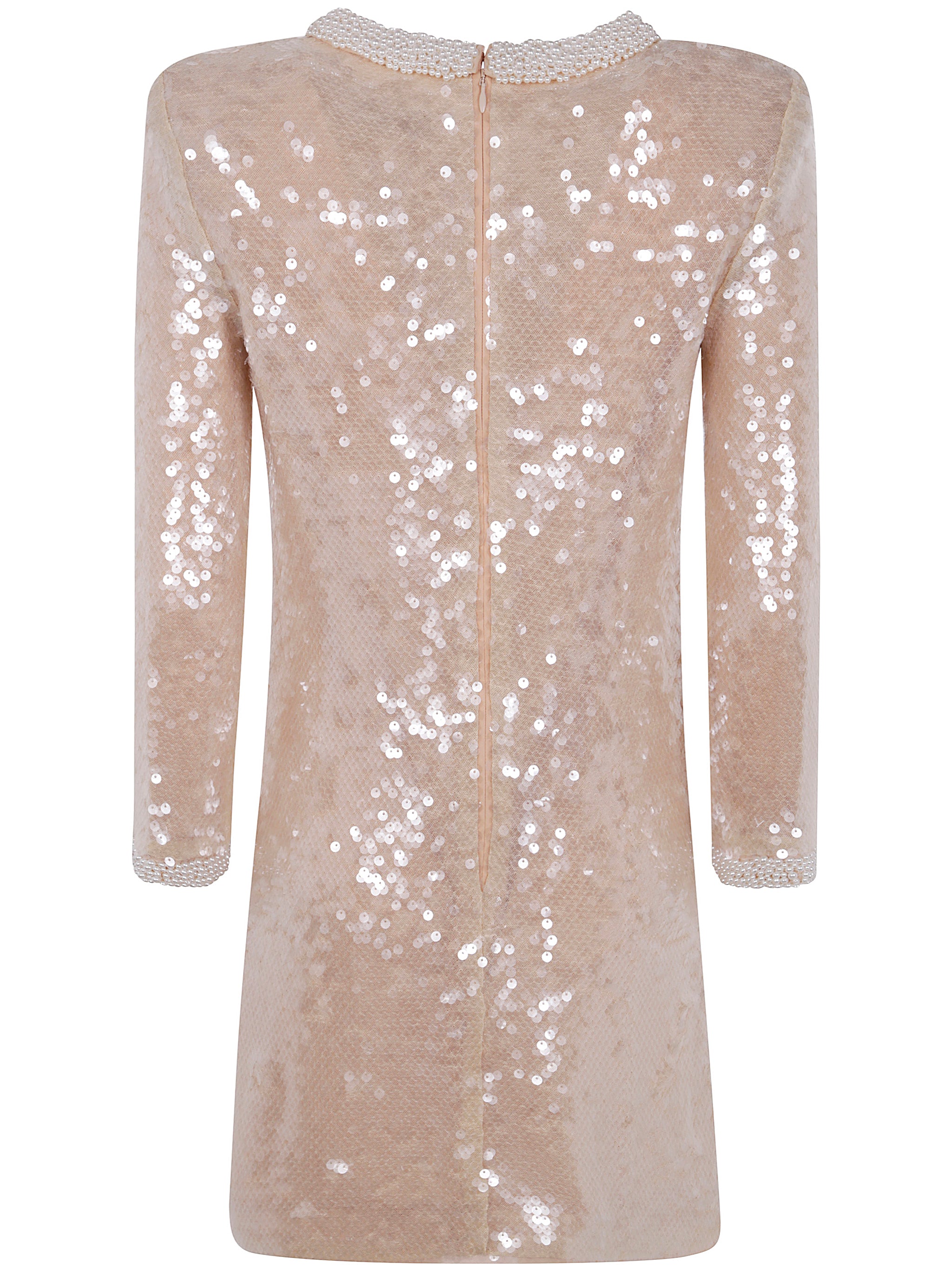 SELF-PORTRAIT Pearl Trim Sequin Mini Dress