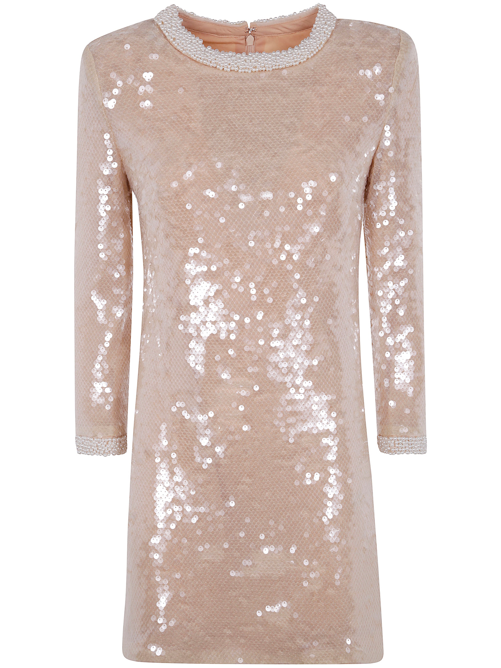 SELF-PORTRAIT Pearl Trim Sequin Mini Dress