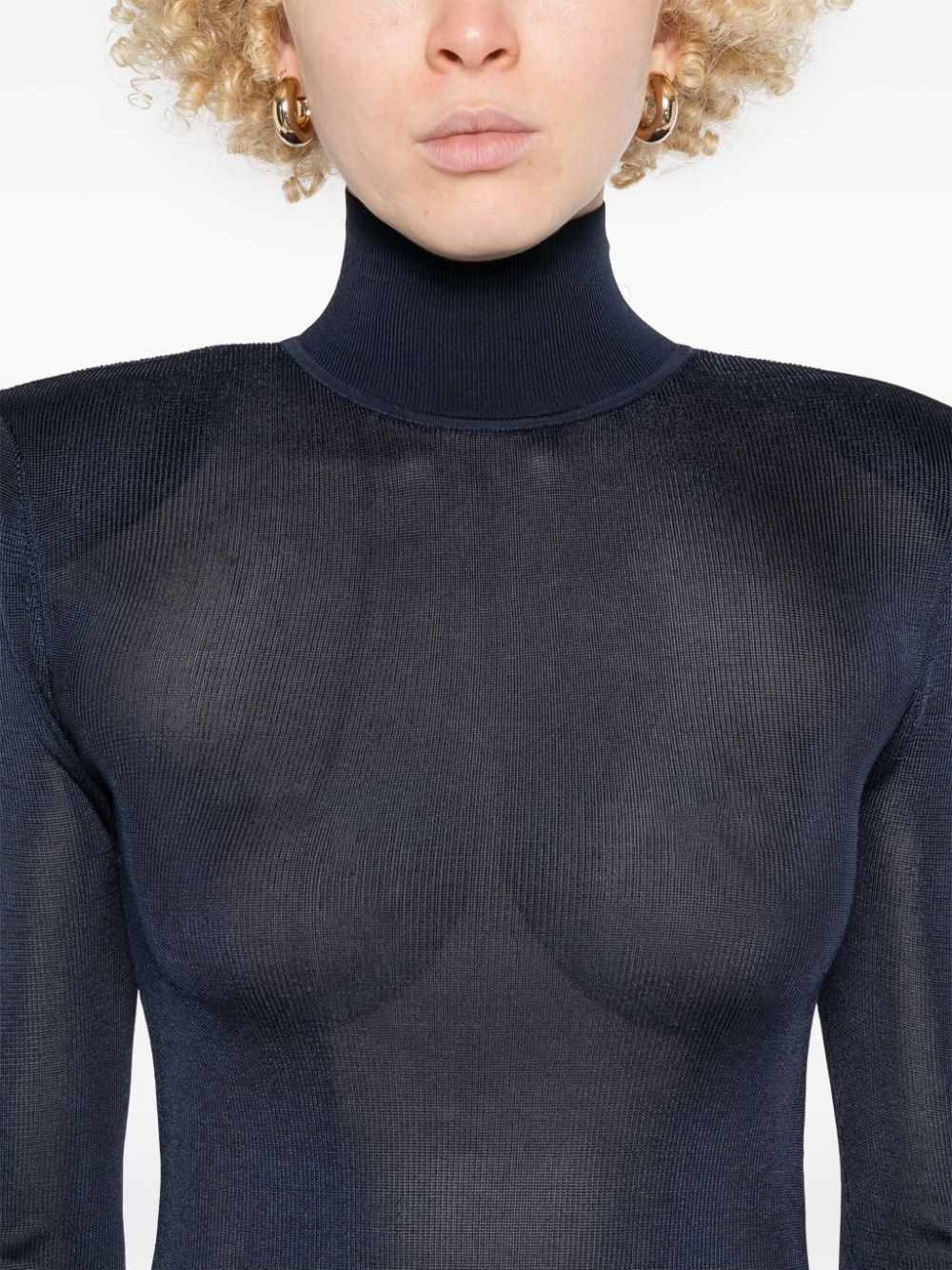 SELF-PORTRAIT Elegant Knit Maxi Dress with Shoulder Pads