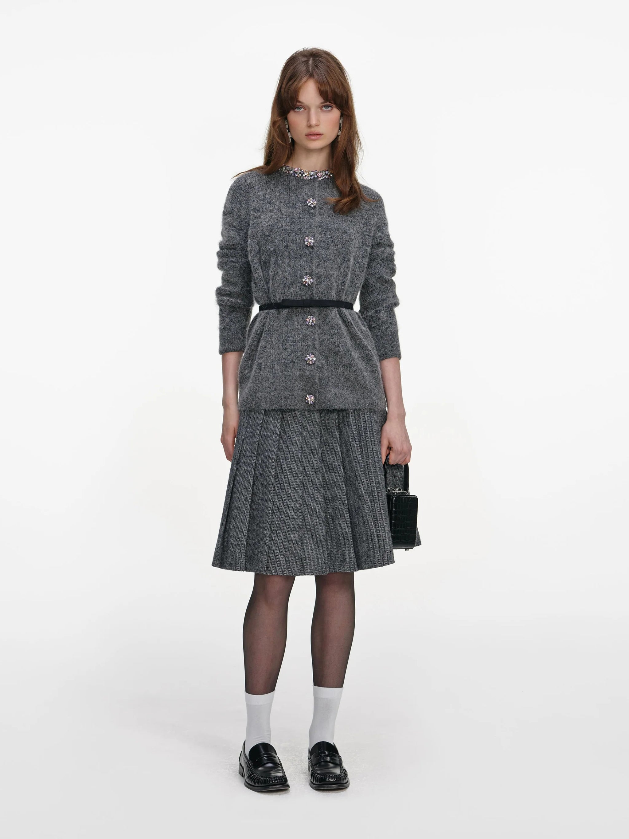 SELF-PORTRAIT Crystal Trim Knit Cardigan - Size S