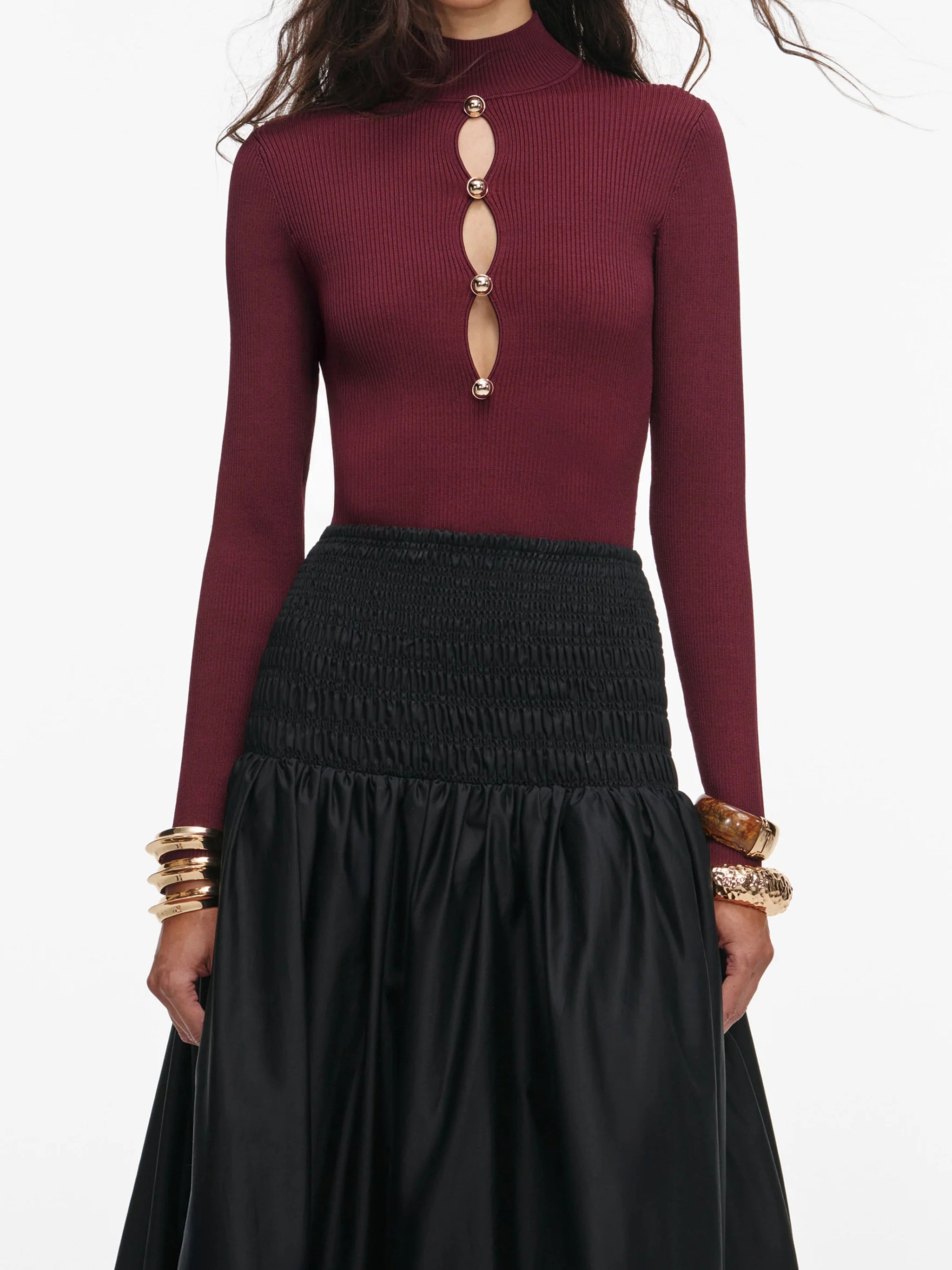 SELF-PORTRAIT Keyhole Knit Top - Size S