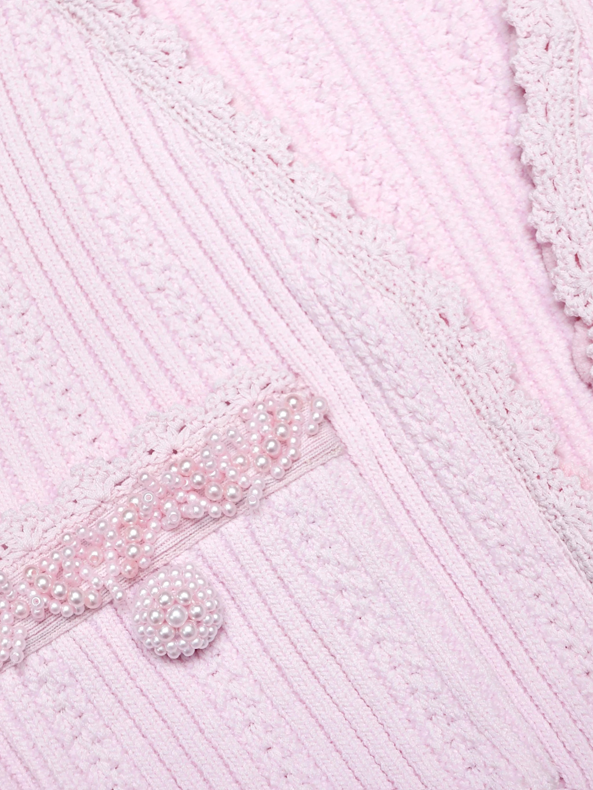 SELF-PORTRAIT Chic Long-Sleeved Mini Dress with Pearl Trim