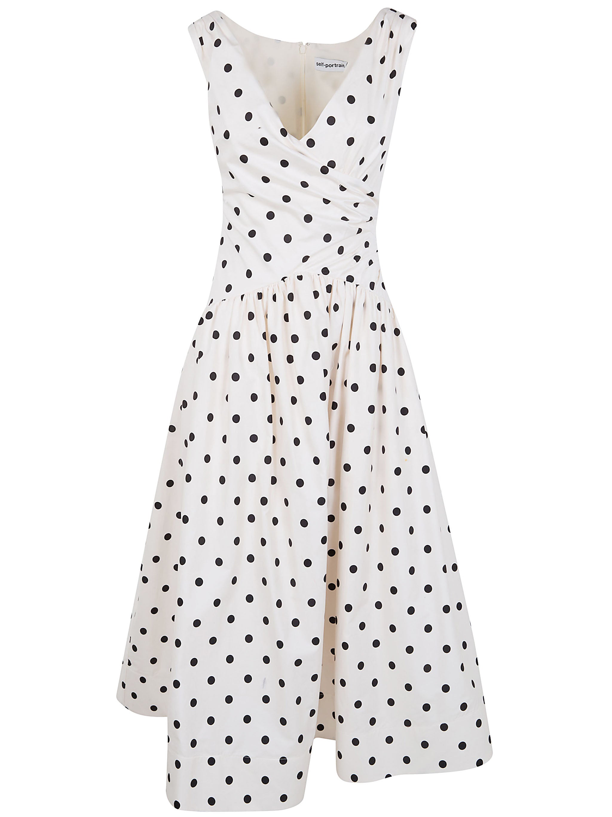 SELF-PORTRAIT Polka Dot Cotton Midi Dress for Women