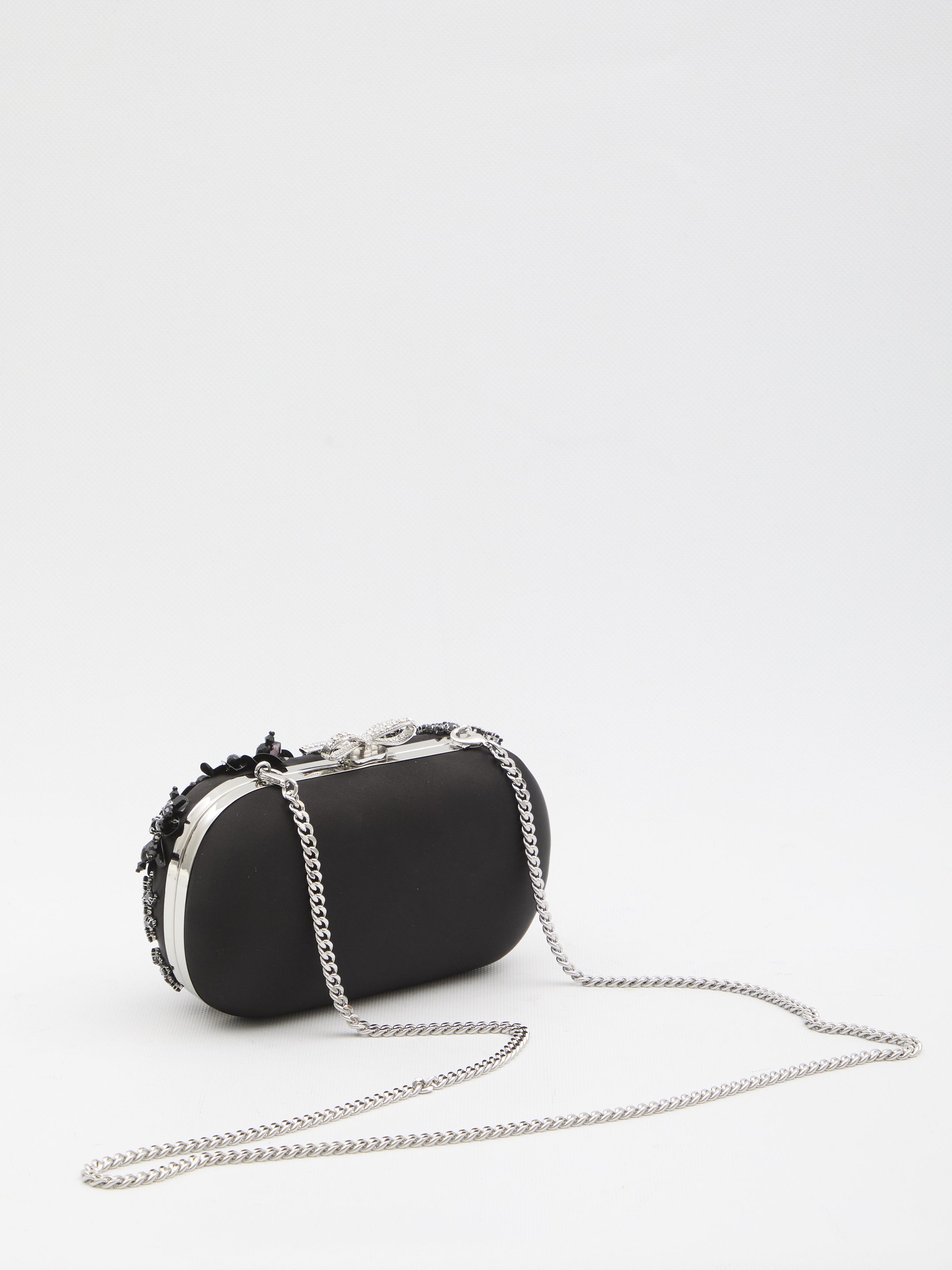 SELF-PORTRAIT Floral Crystal Mini Clutch Handbag - 19x11x5 cm