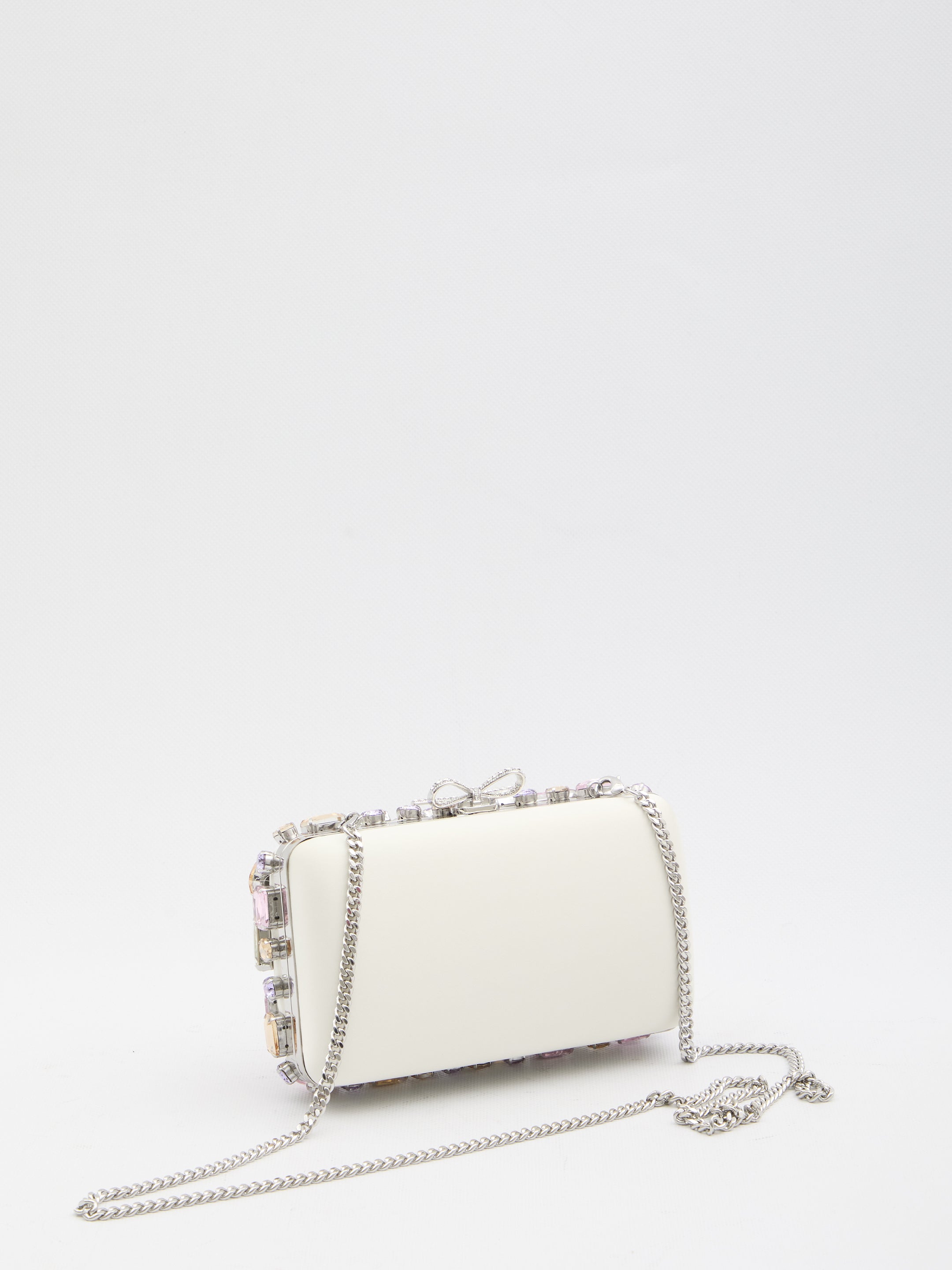 SELF-PORTRAIT Mini Crystal-Embellished Clutch Handbag