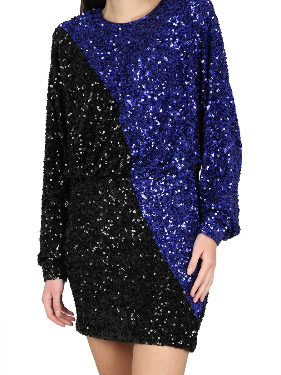 ROTATE BIRGERCHRISTENSEN Sequined Dress with Back Zipper Closure