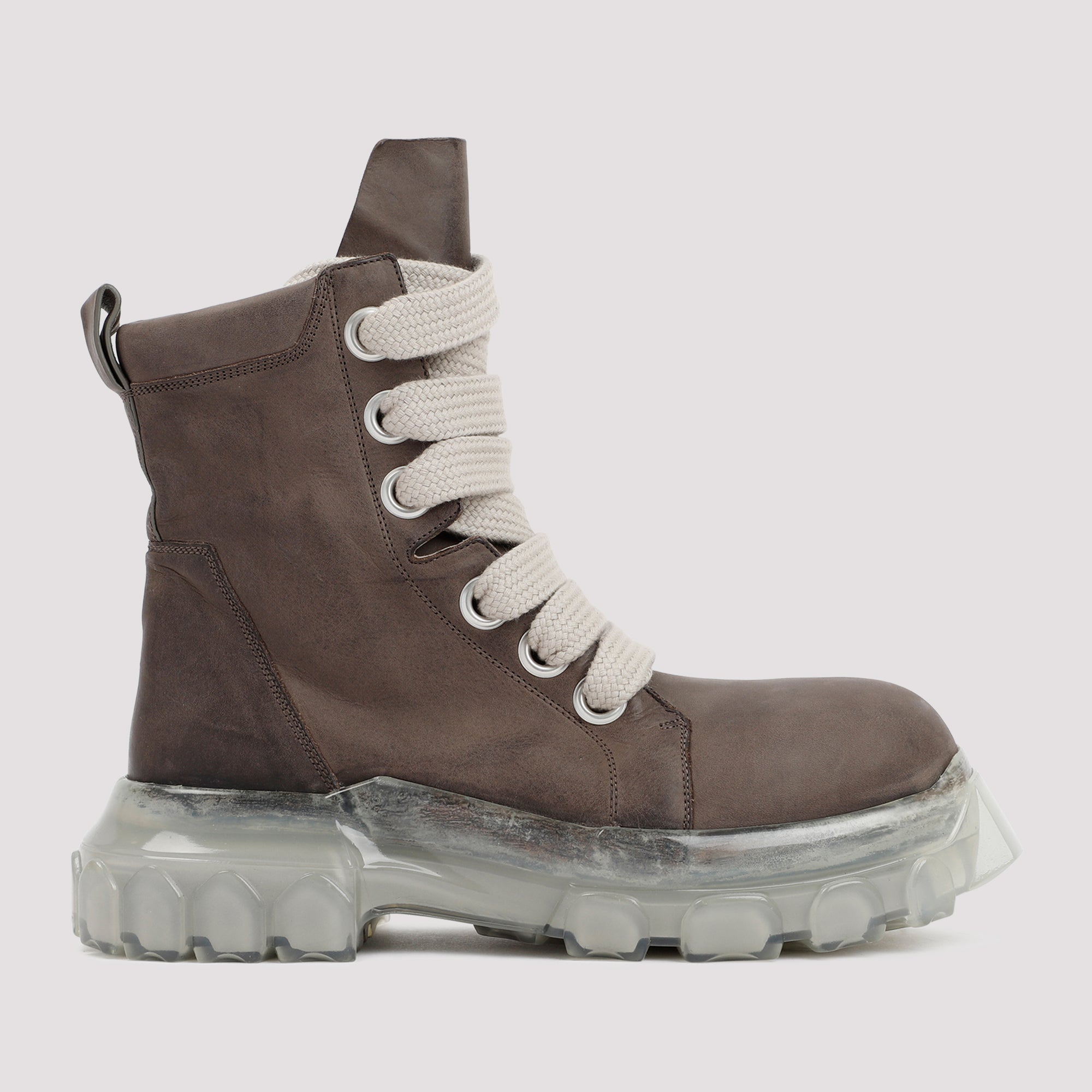 RICK OWENS Jumbolace Leather Lace-Up Boots for Men