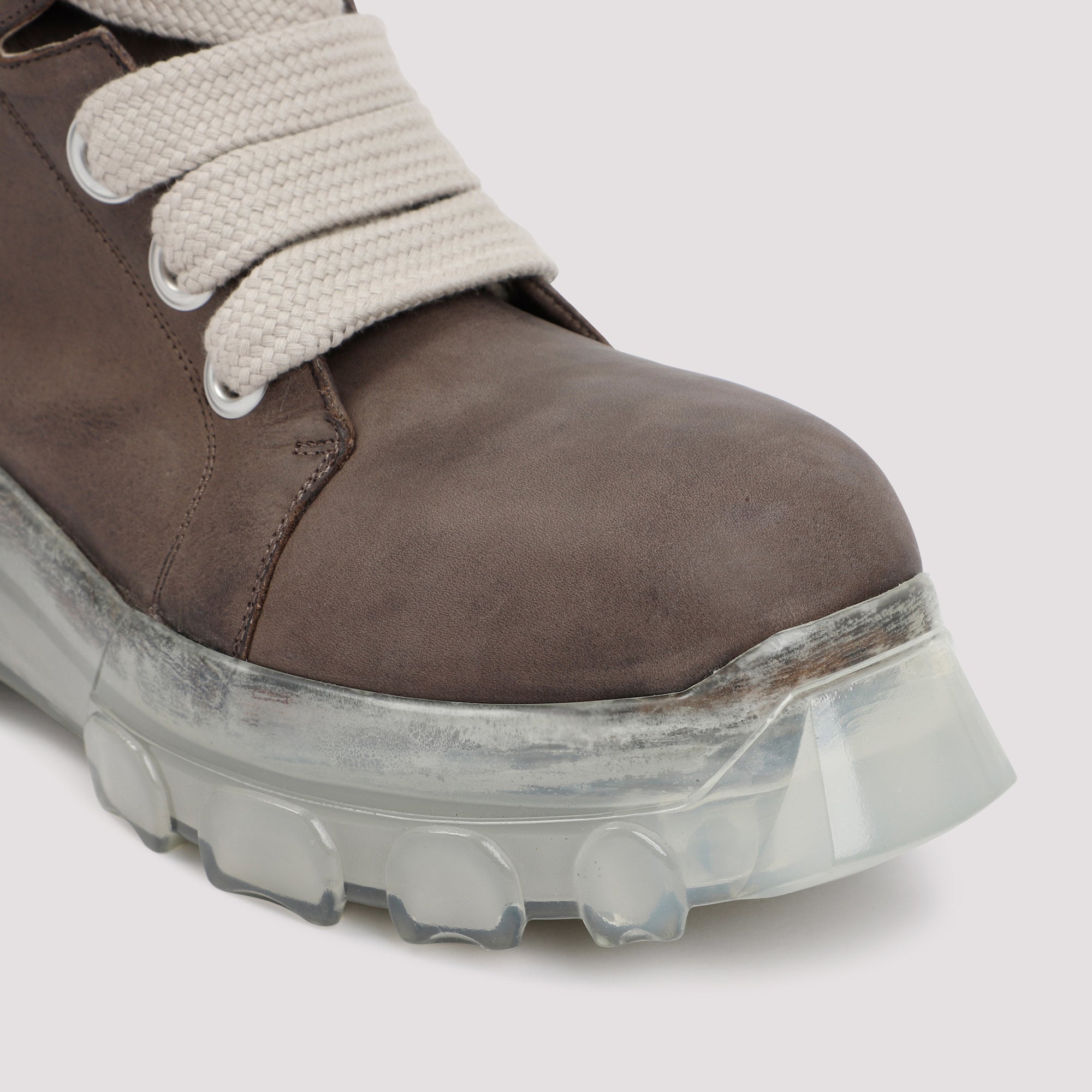 RICK OWENS Jumbolace Leather Lace-Up Boots for Men