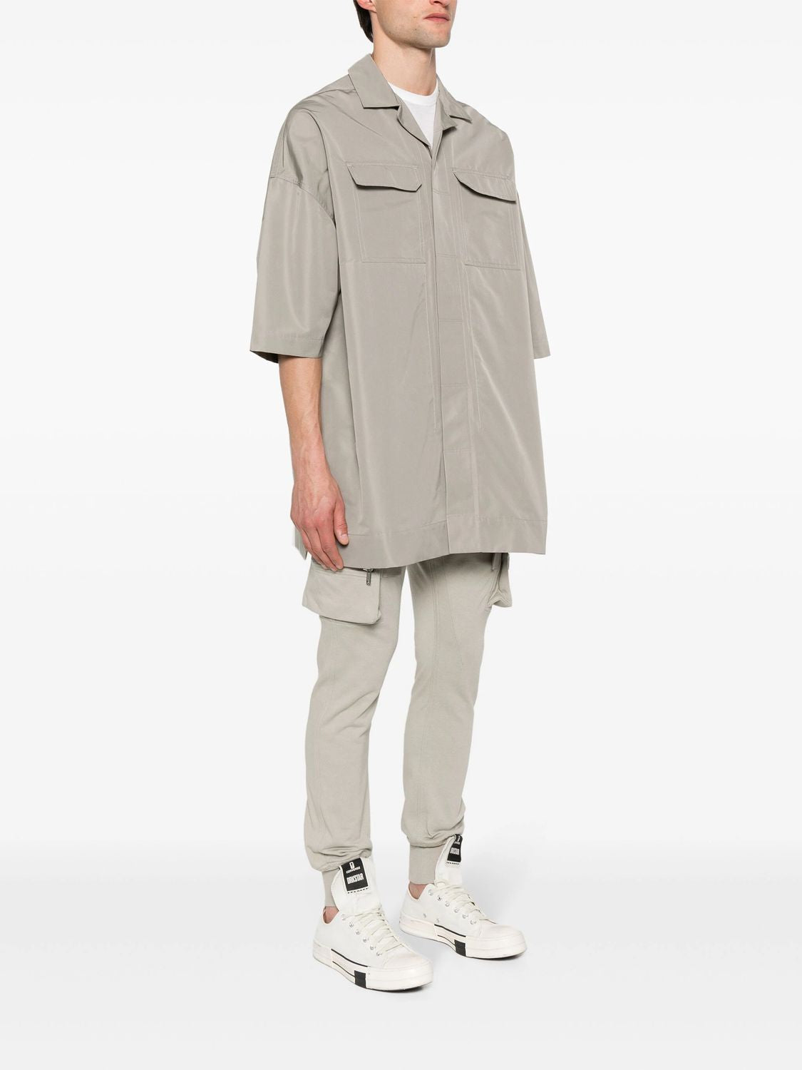 RICK OWENS Strap-Detail Classic Collar Shirt for Men