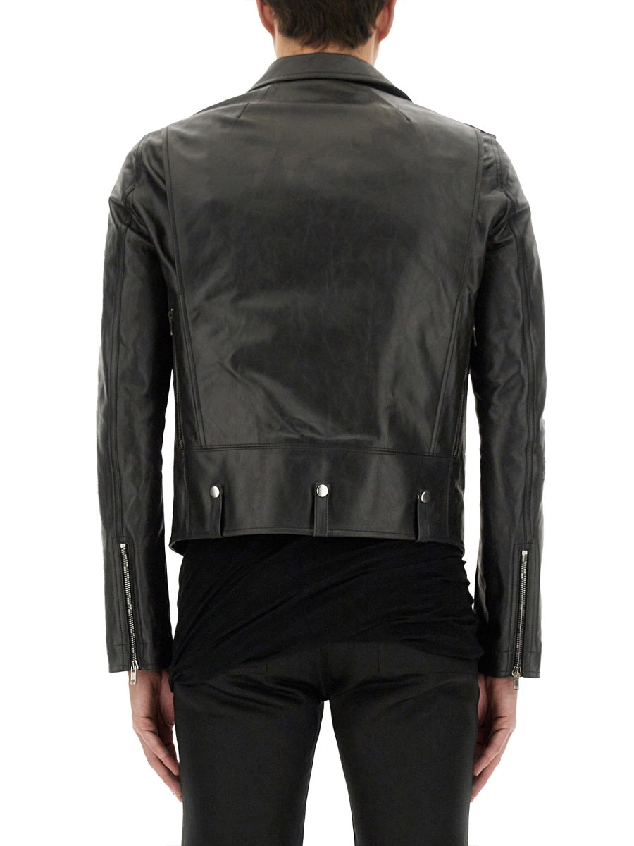 RICK OWENS Leather Brad Jacket - Size 48