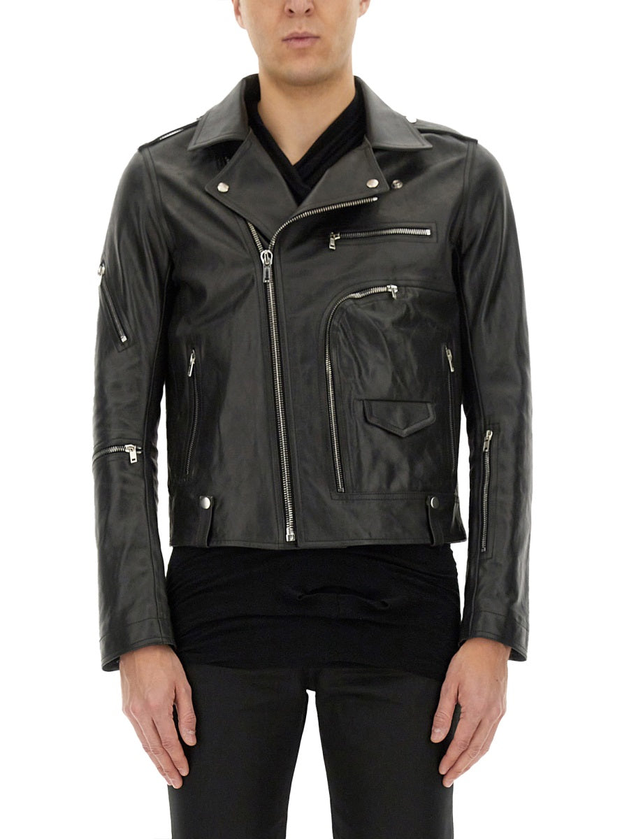 RICK OWENS Leather Brad Jacket - Size 48