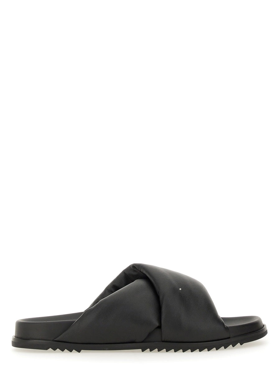 RICK OWENS Men's Leather Slide Sandal