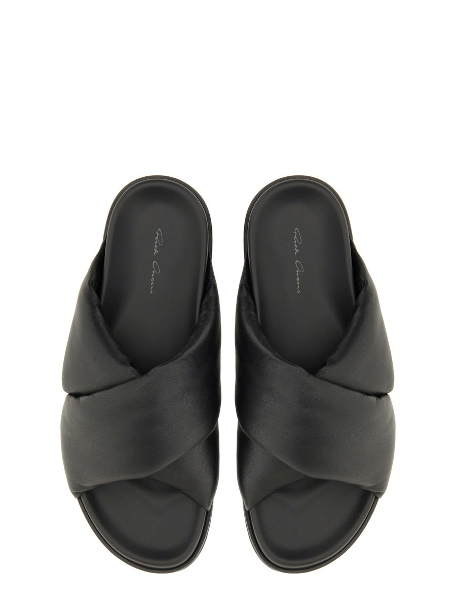 RICK OWENS Men's Leather Slide Sandal