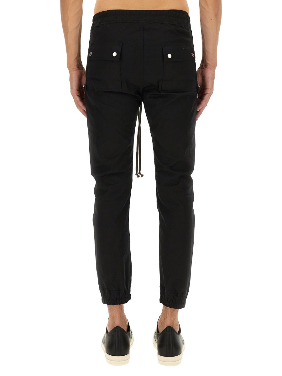 RICK OWENS Slim Fit Cargo Pants with Elastic Waist, Size 48