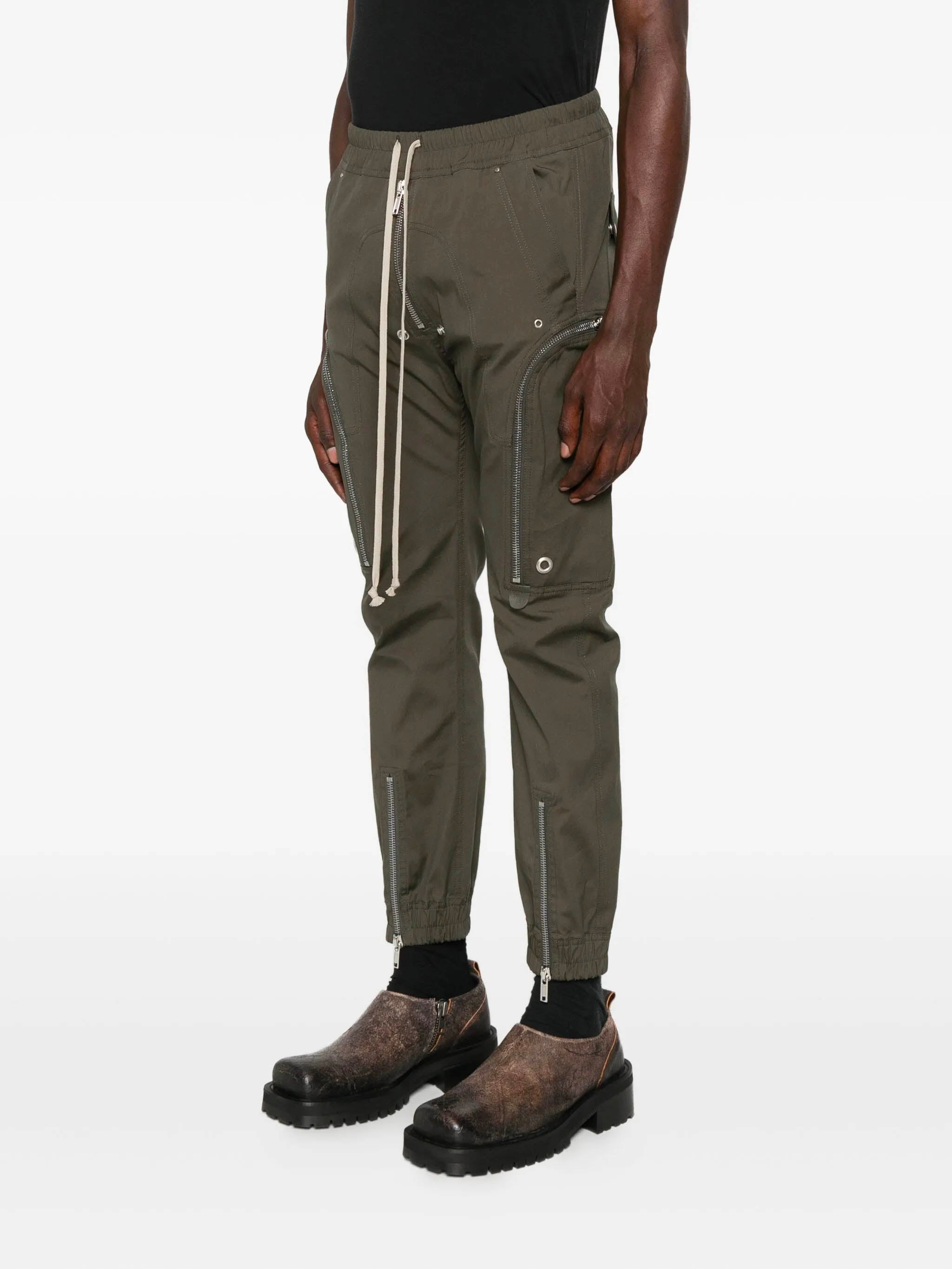 RICK OWENS Slim Fit Cargo Pants with Elastic Waist - Size 48