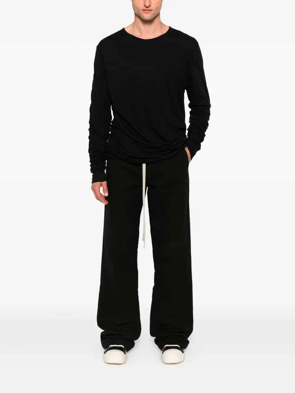 RICK OWENS Drawstring Trousers with Wide Straight Leg - Size 48