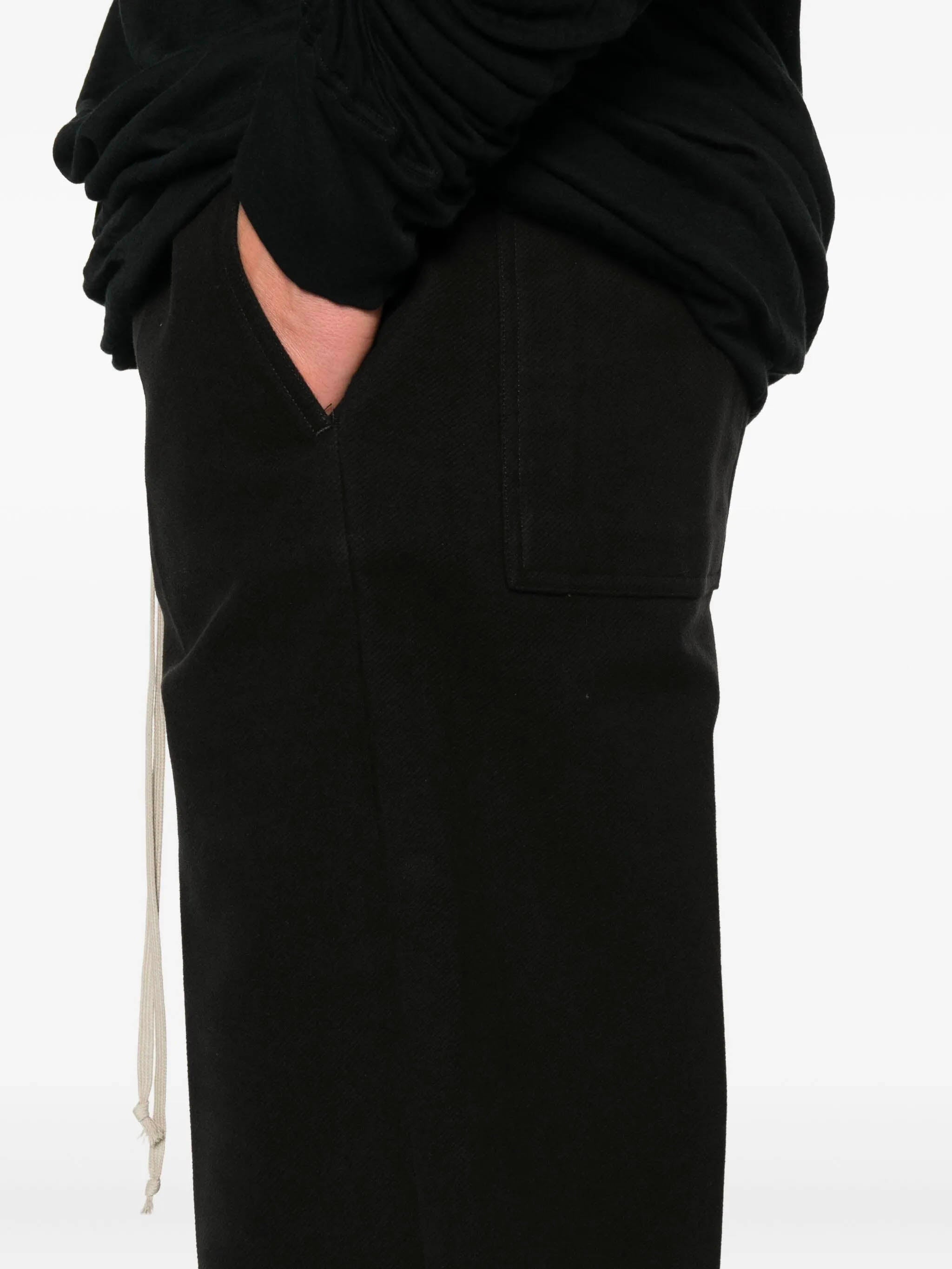 RICK OWENS Drawstring Trousers with Wide Straight Leg - Size 48