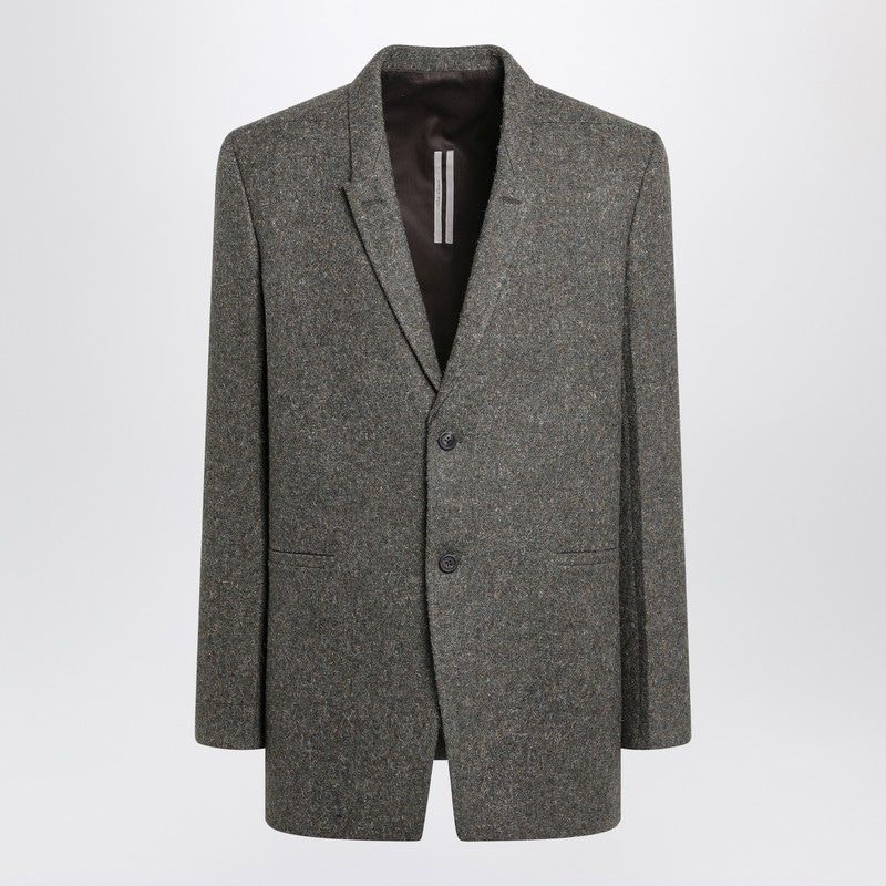 RICK OWENS Single-Breasted Wool Jacket for Men