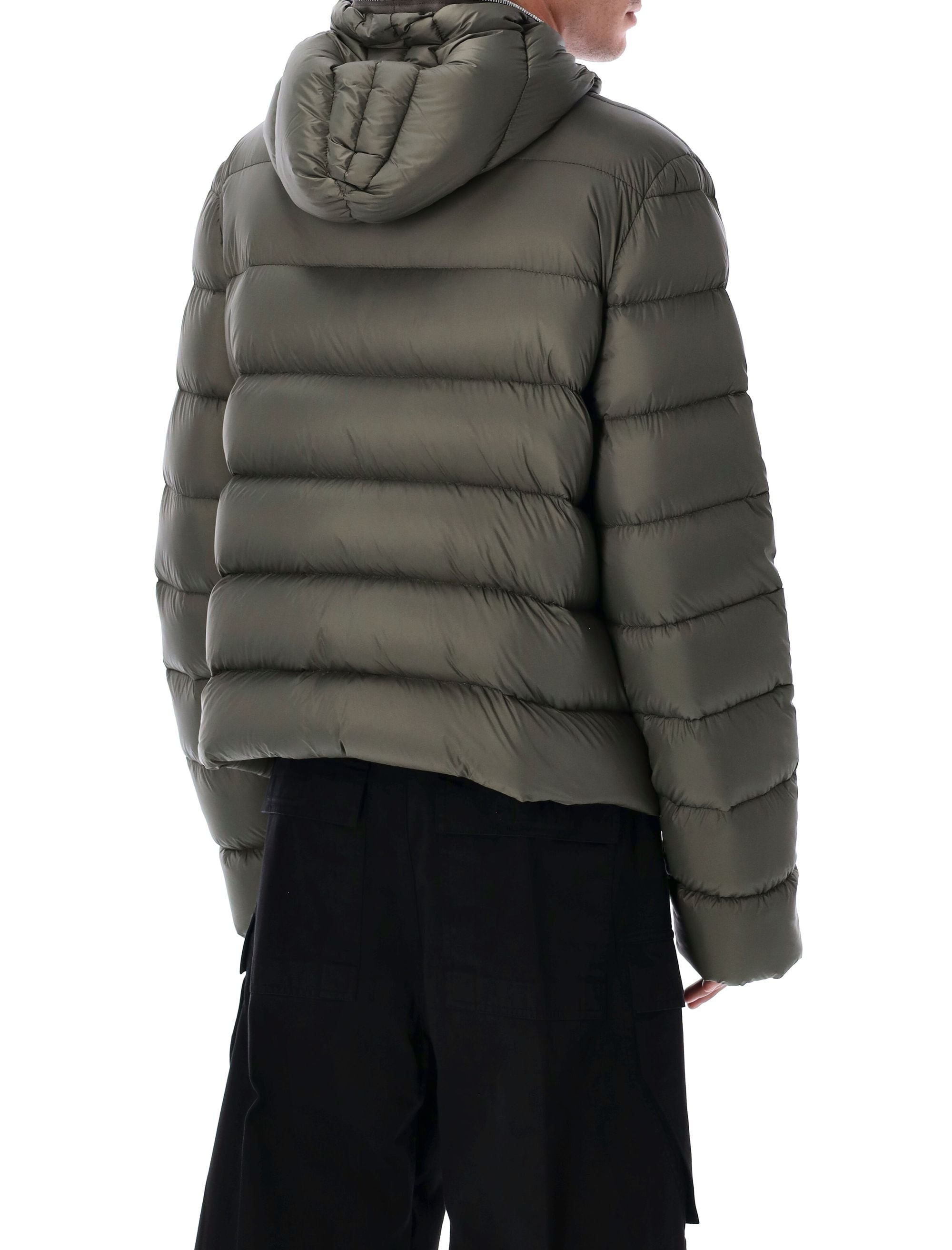 RICK OWENS Avant-Garde Hip-Length Puffer Jacket with Oversized Quilting