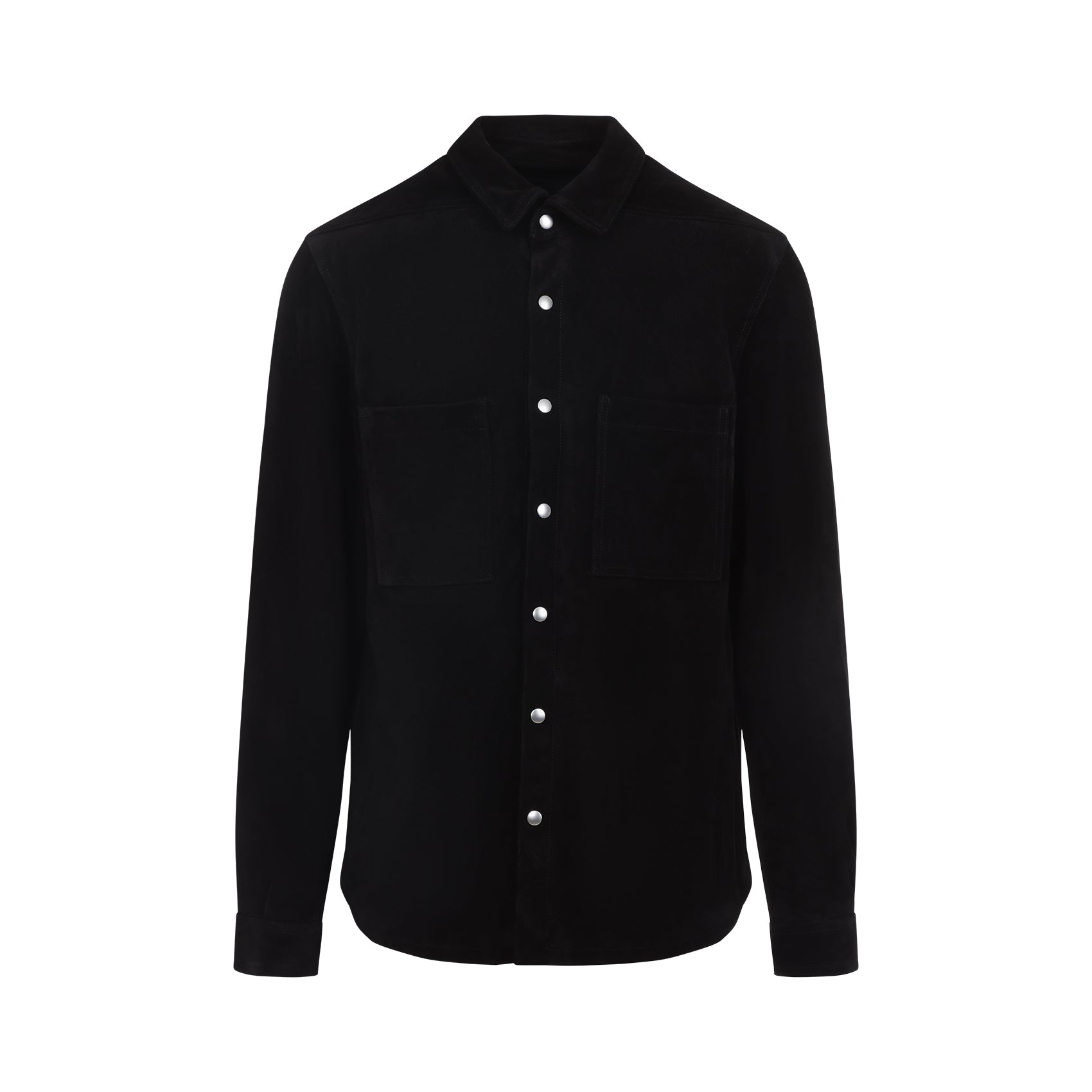 RICK OWENS Suede Shirt with Button Fastening