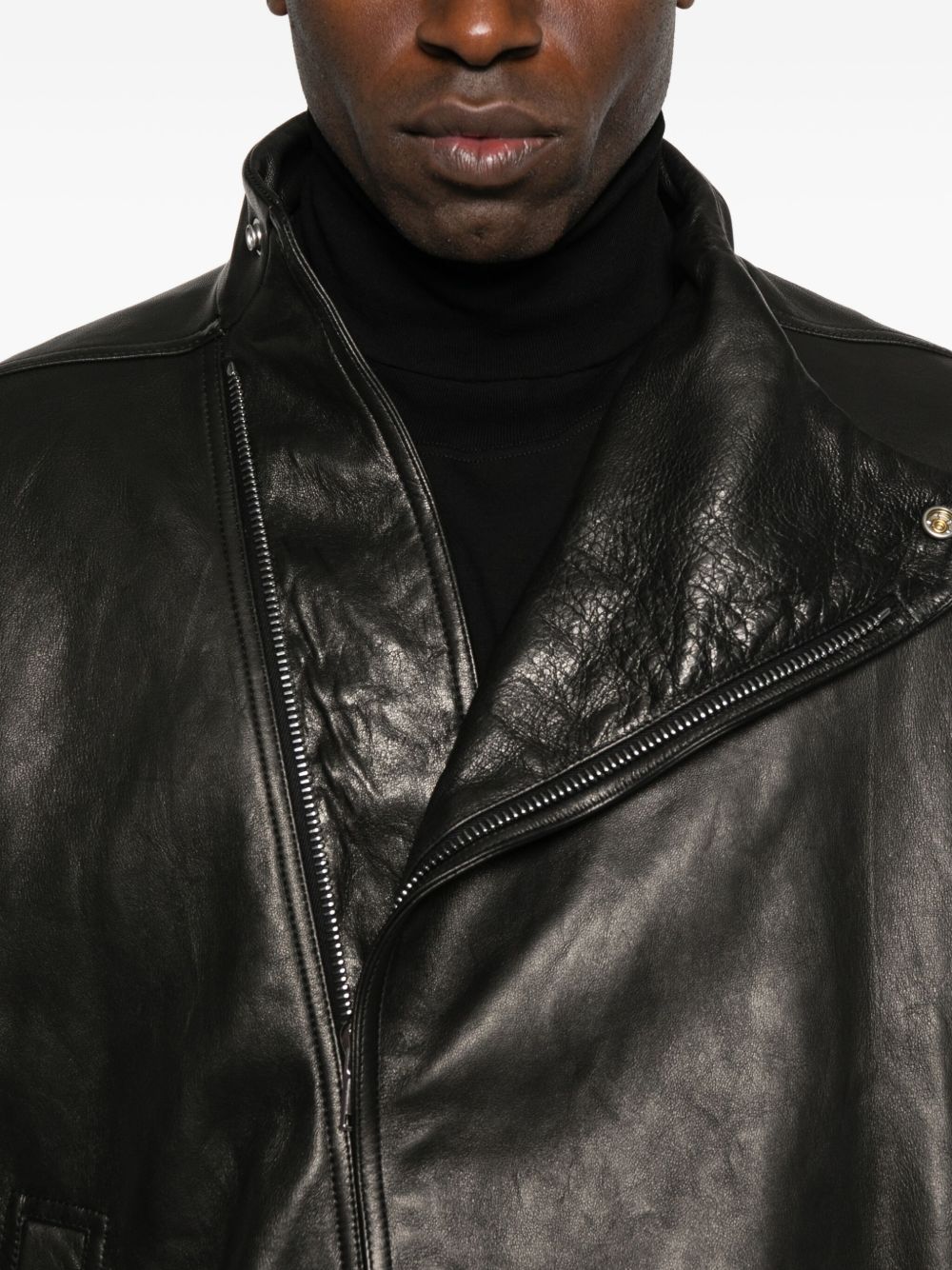 RICK OWENS Concordians Hollywood Flight Funnel Neck Jacket - Size 46