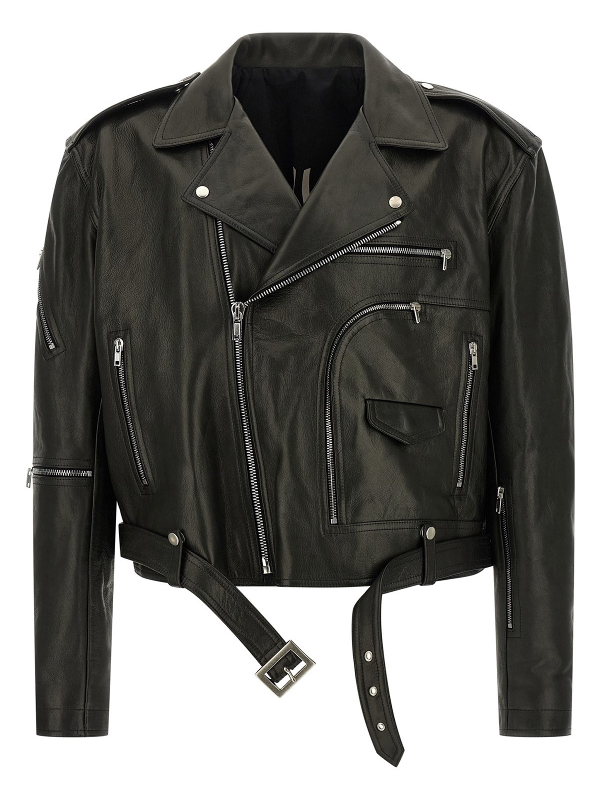 RICK OWENS Cropped Jumbo Bauhaus Stooges Leather Jacket