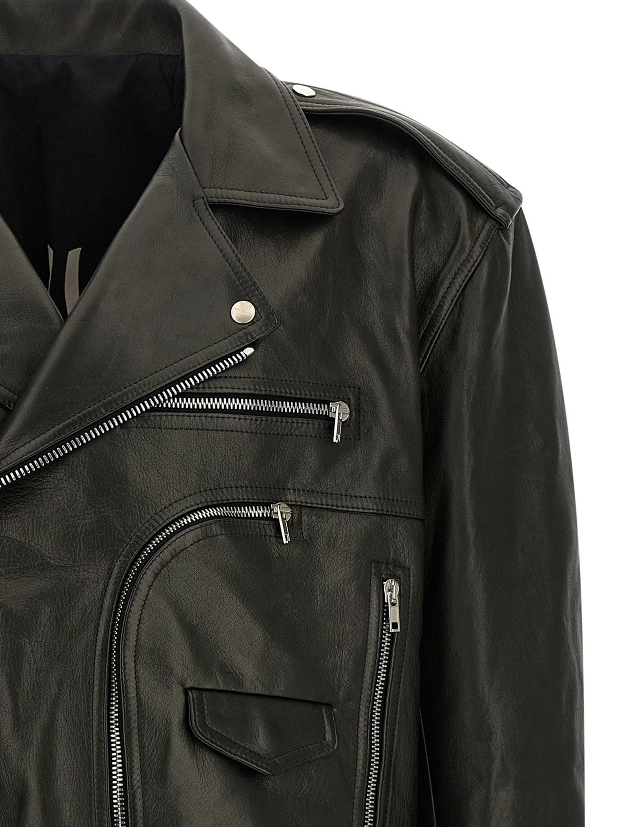 RICK OWENS Cropped Jumbo Bauhaus Stooges Leather Jacket