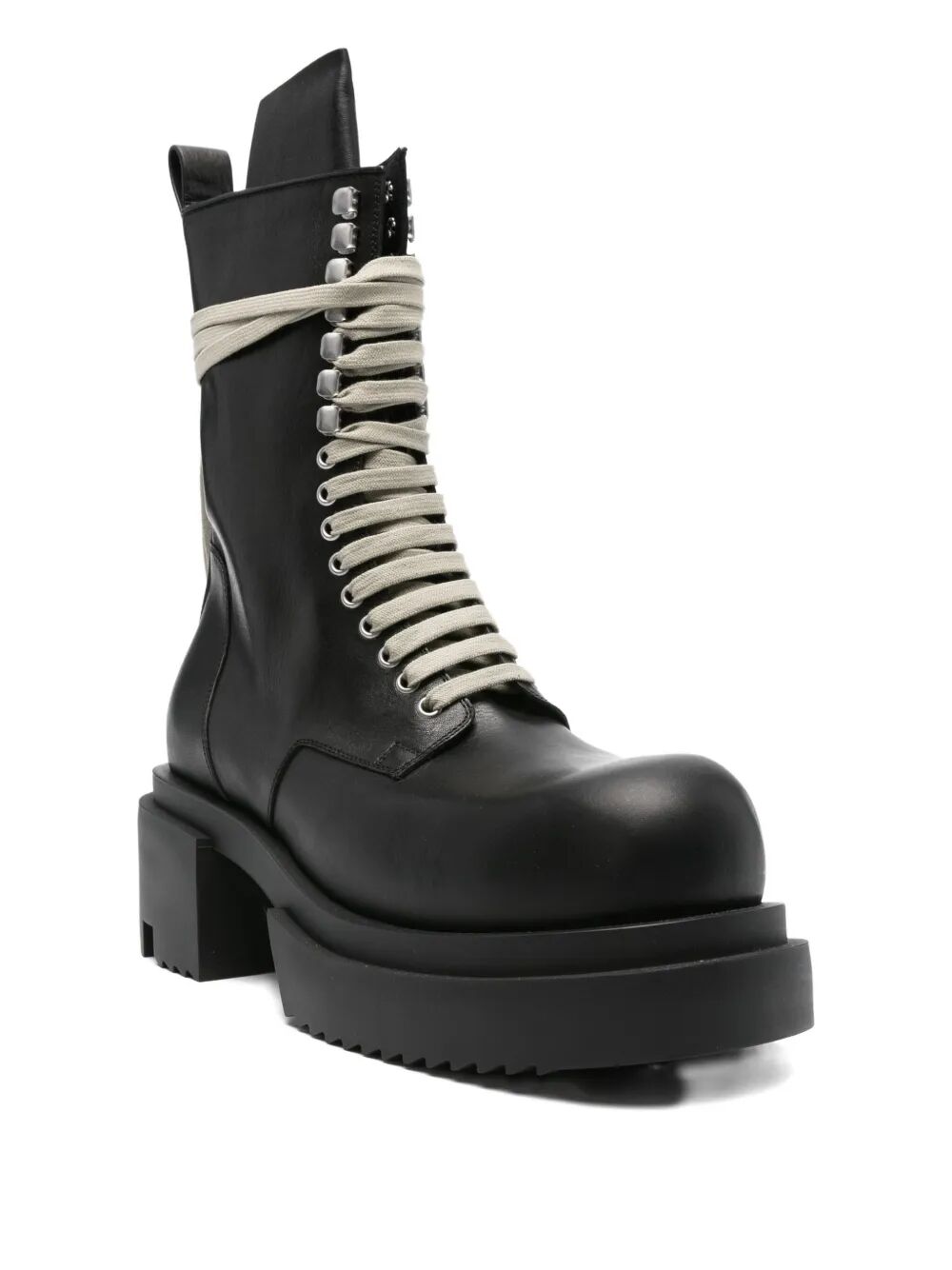 RICK OWENS Lace-Up Bogun Leather Boots for Men