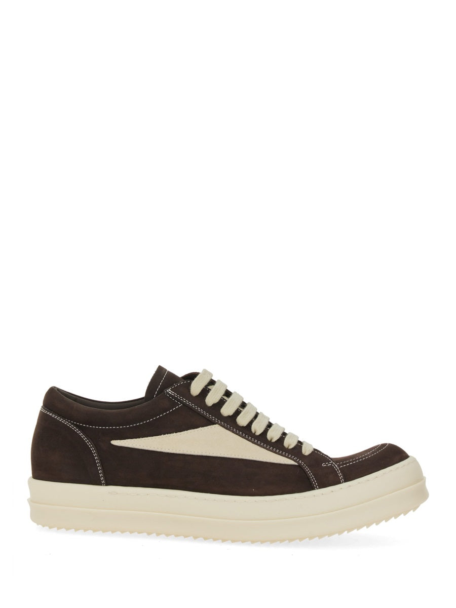 RICK OWENS Vintage Ankle-High Sneakers with Triangular Appliqué
