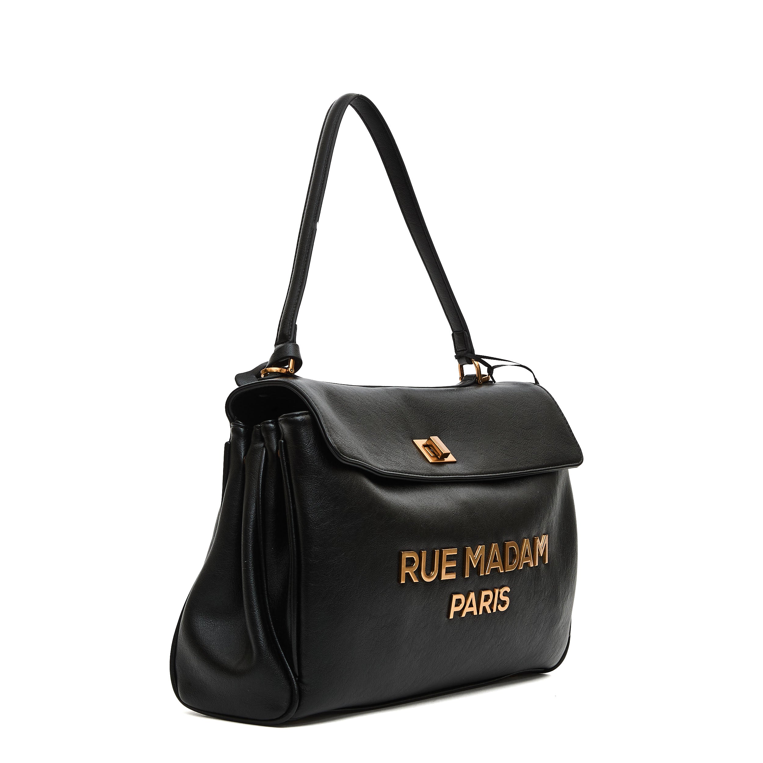 RUE MADAME Leopard Print Shoulder Handbag with Text