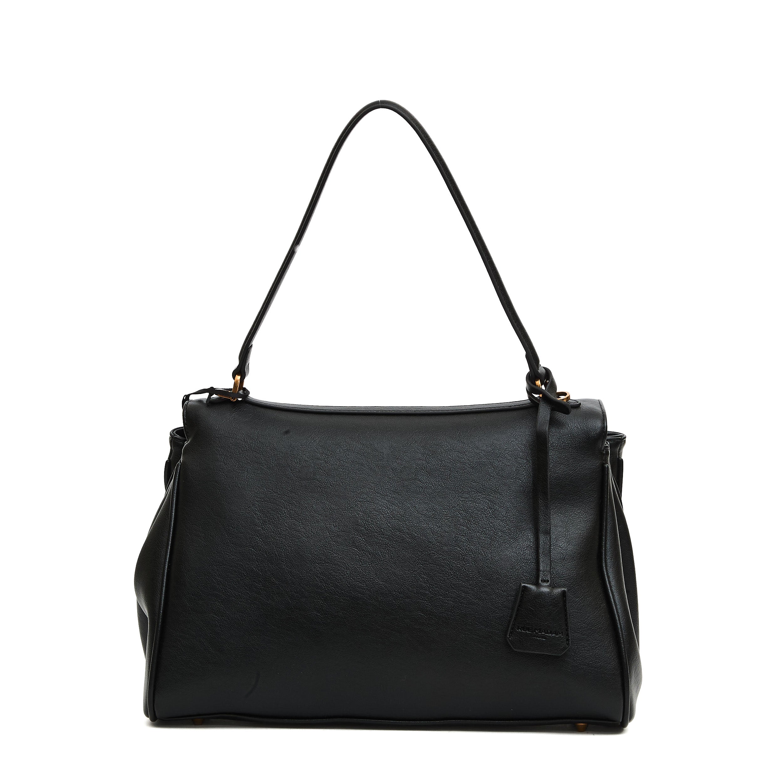 RUE MADAME Leopard Print Shoulder Handbag with Text