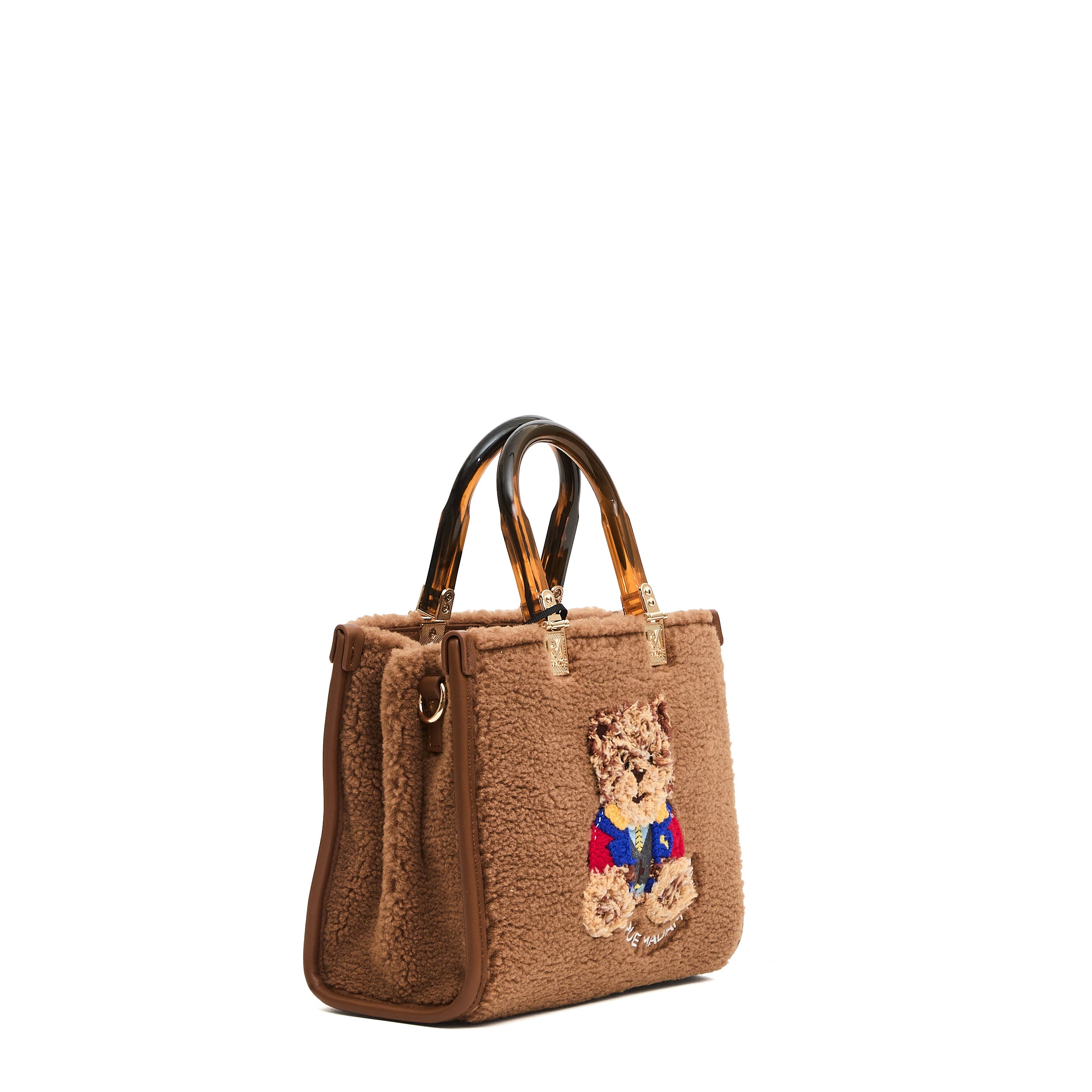 RUE MADAME Mini Tote Handbag with Playful Bear Design