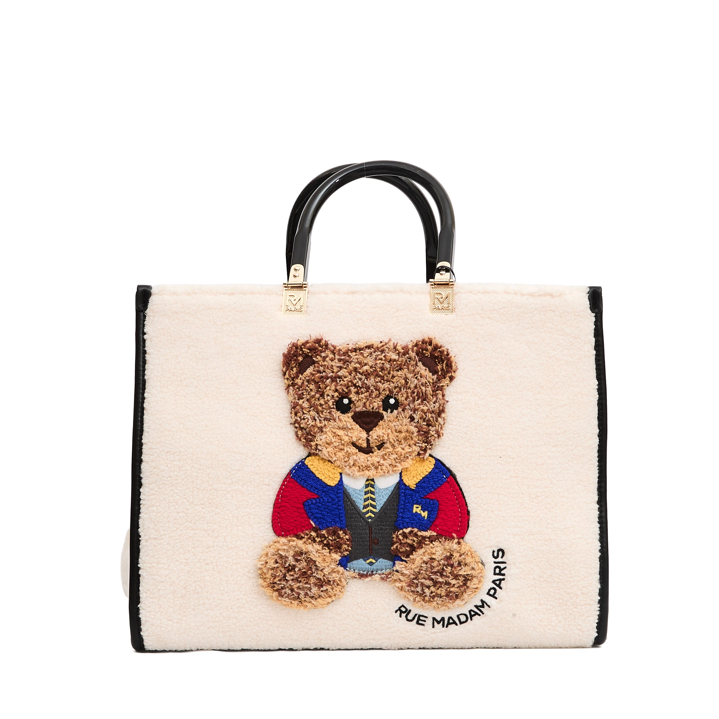 RUE MADAME Chic Teddy Bear Tote Handbag 36x27x16 cm